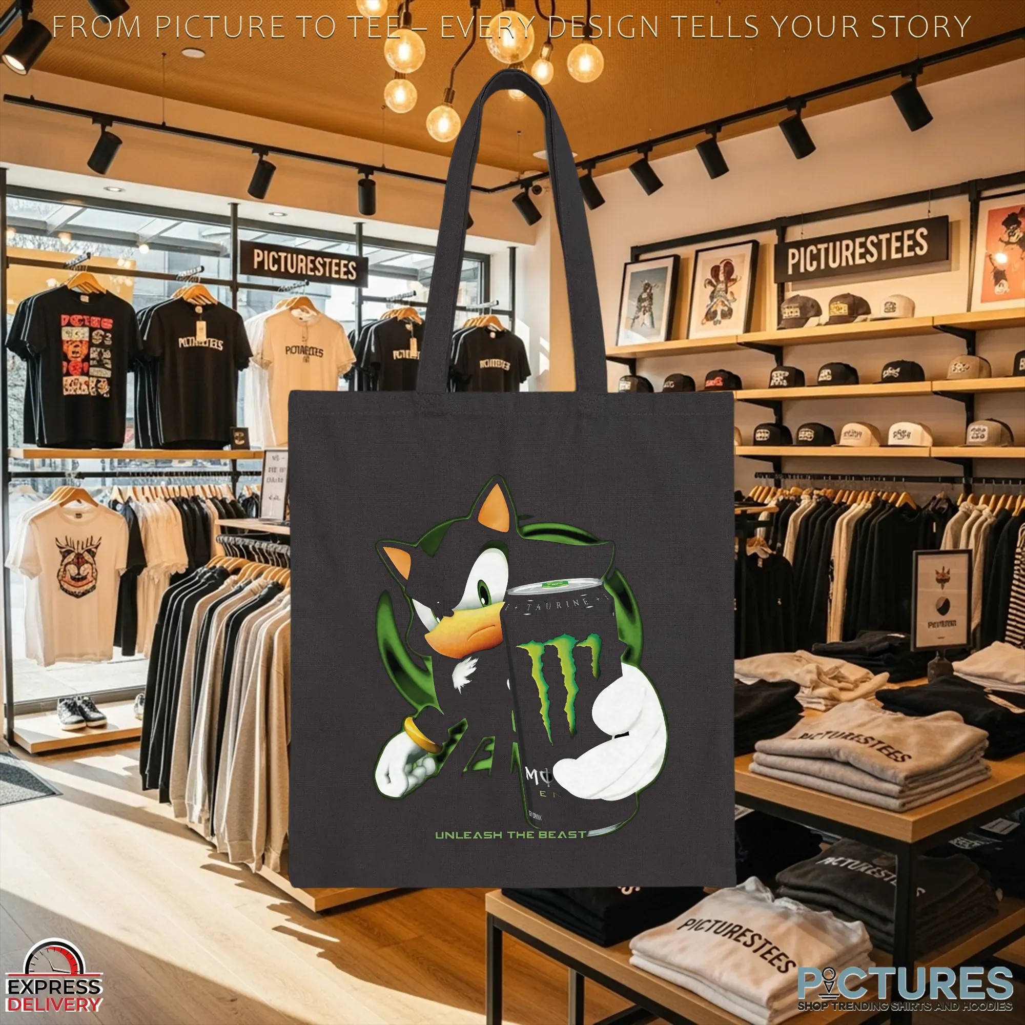 Shadow the Hedgehog x Monster Energy Unleash the Beast Parody Mashup T Shirt