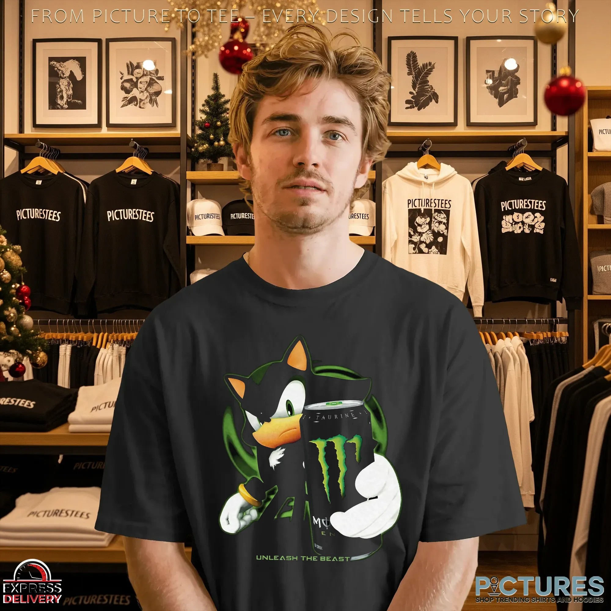 Shadow the Hedgehog x Monster Energy Unleash the Beast Parody Mashup T Shirt