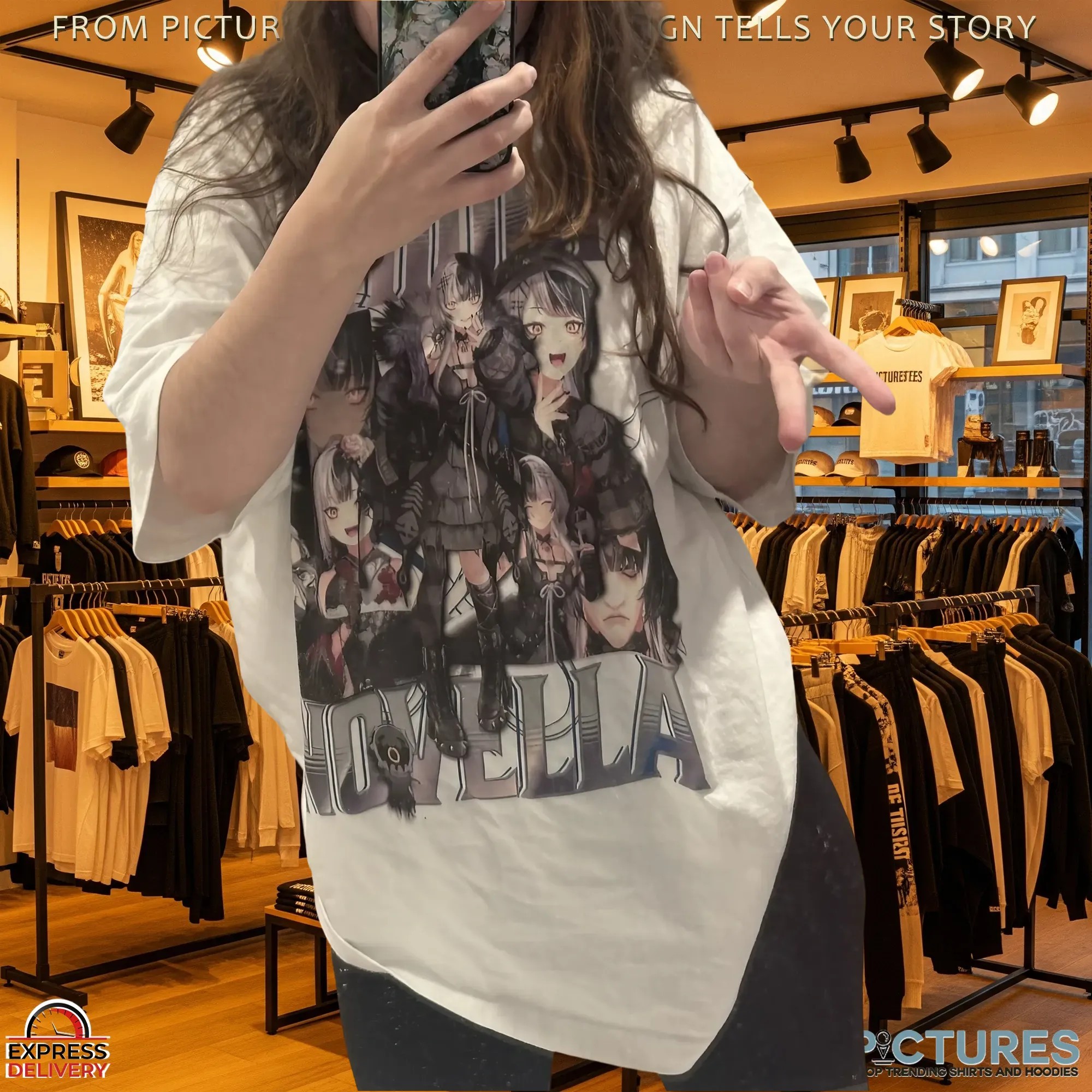 Shiori Novella Hololive VTuber Anime Graphic Bootleg T Shirt (1) Shiori Novella Hololive VTuber Anime Graphic Bootleg T Shirt (1)