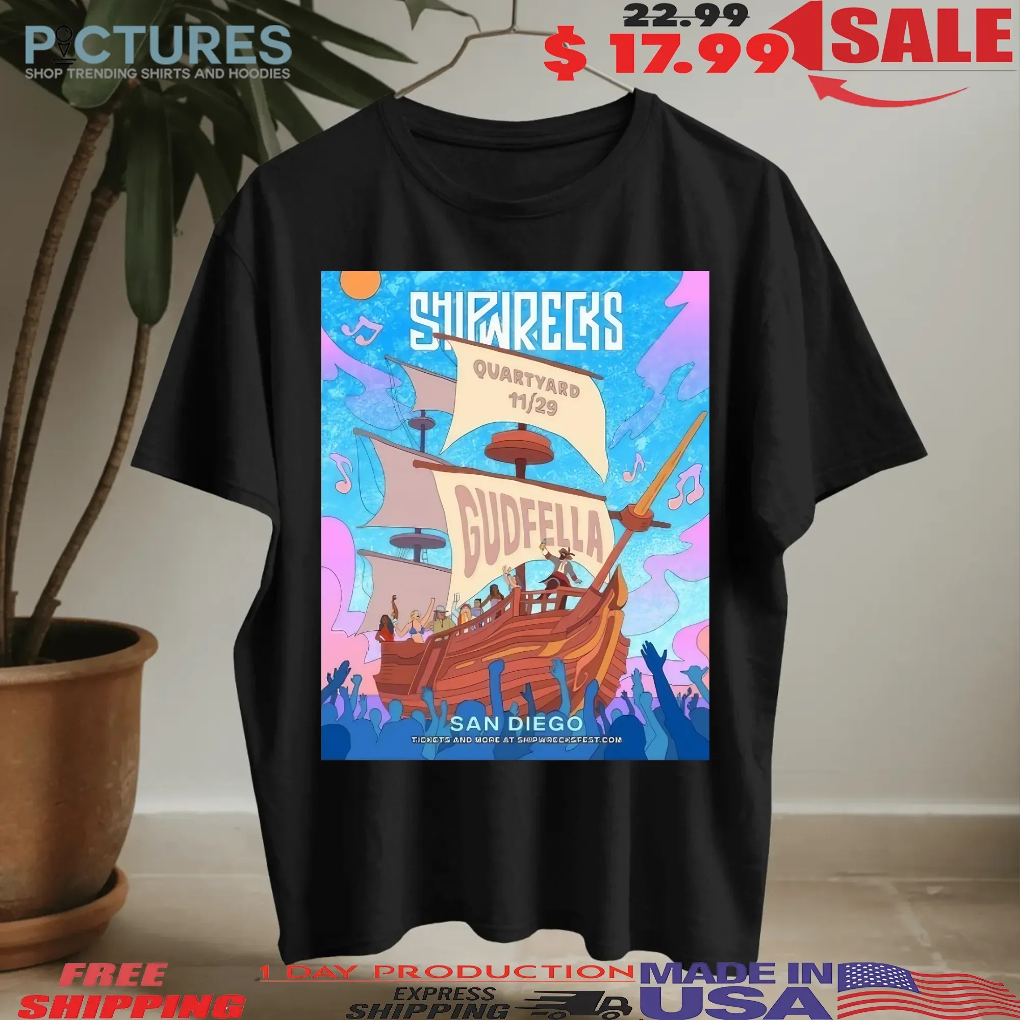 Shipwrecks Music Fest Quartyard in San Diego CA Nov 29 2025 T-Shirts