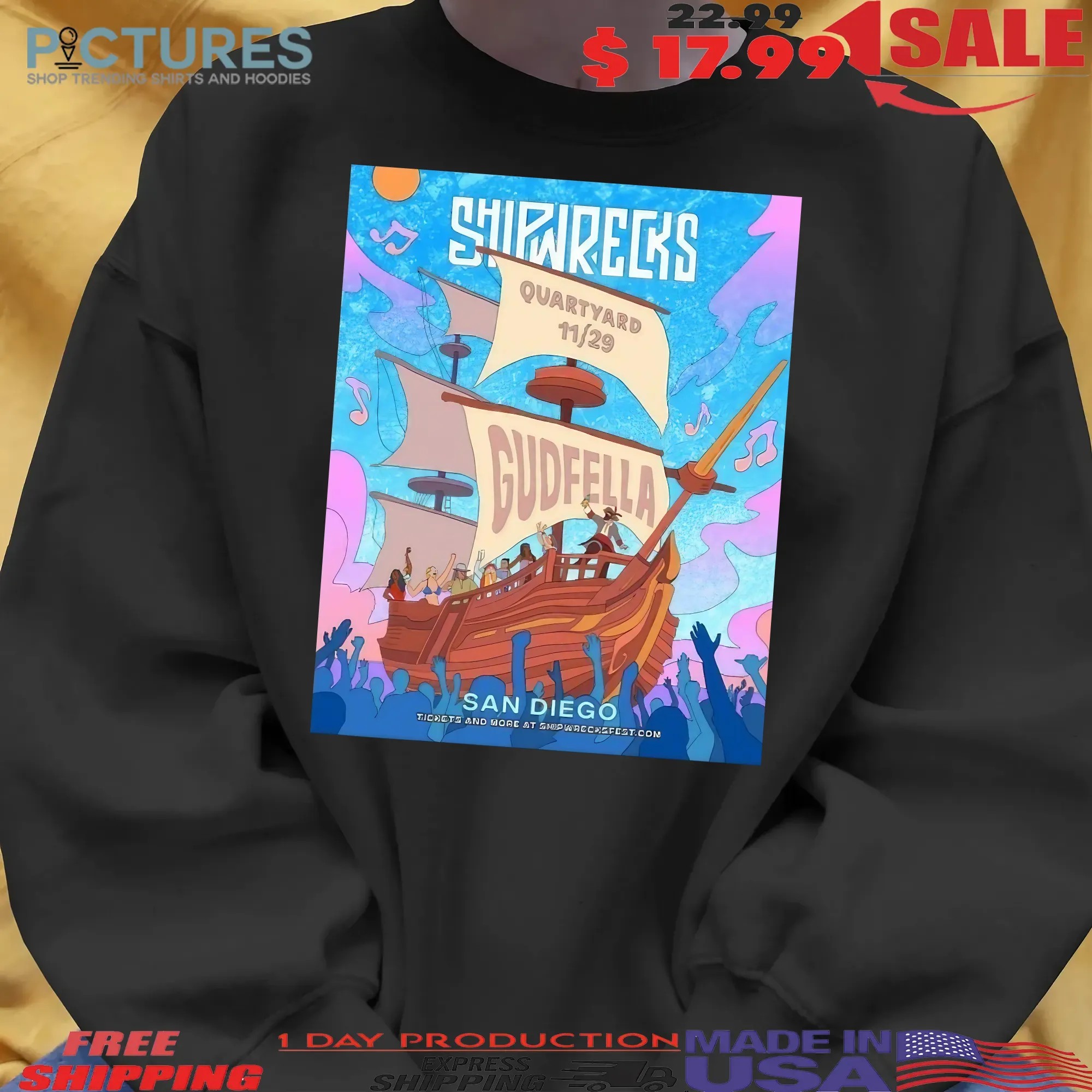Shipwrecks Music Fest Quartyard in San Diego CA Nov 29 2025 T-Shirts Shipwrecks Music Fest Quartyard in San Diego CA Nov 29 2025 T-Shirts