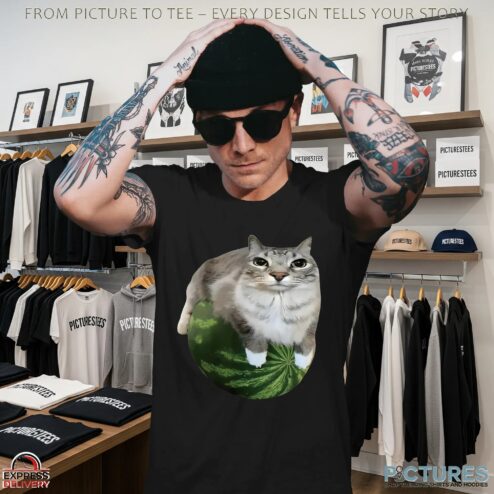 Silly Watermelon Cat T Shirt