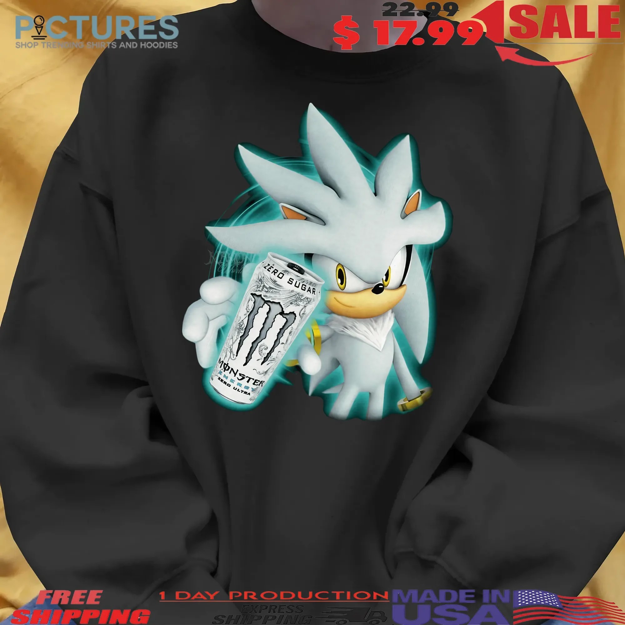 Silver The Hedgehog Energy Zero Ultra Drink Fuel The Future T Shirt