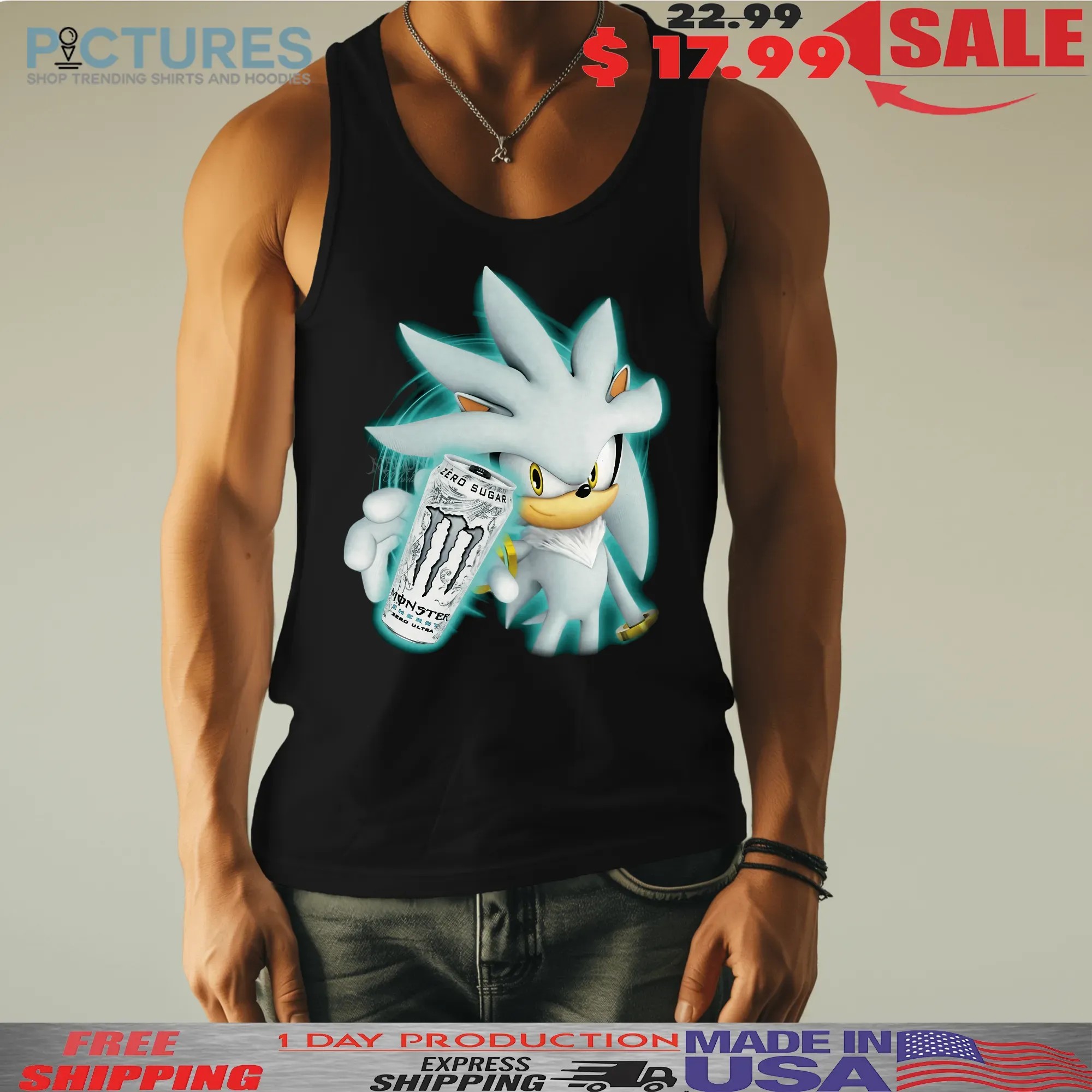Silver The Hedgehog Energy Zero Ultra Drink Fuel The Future T Shirt