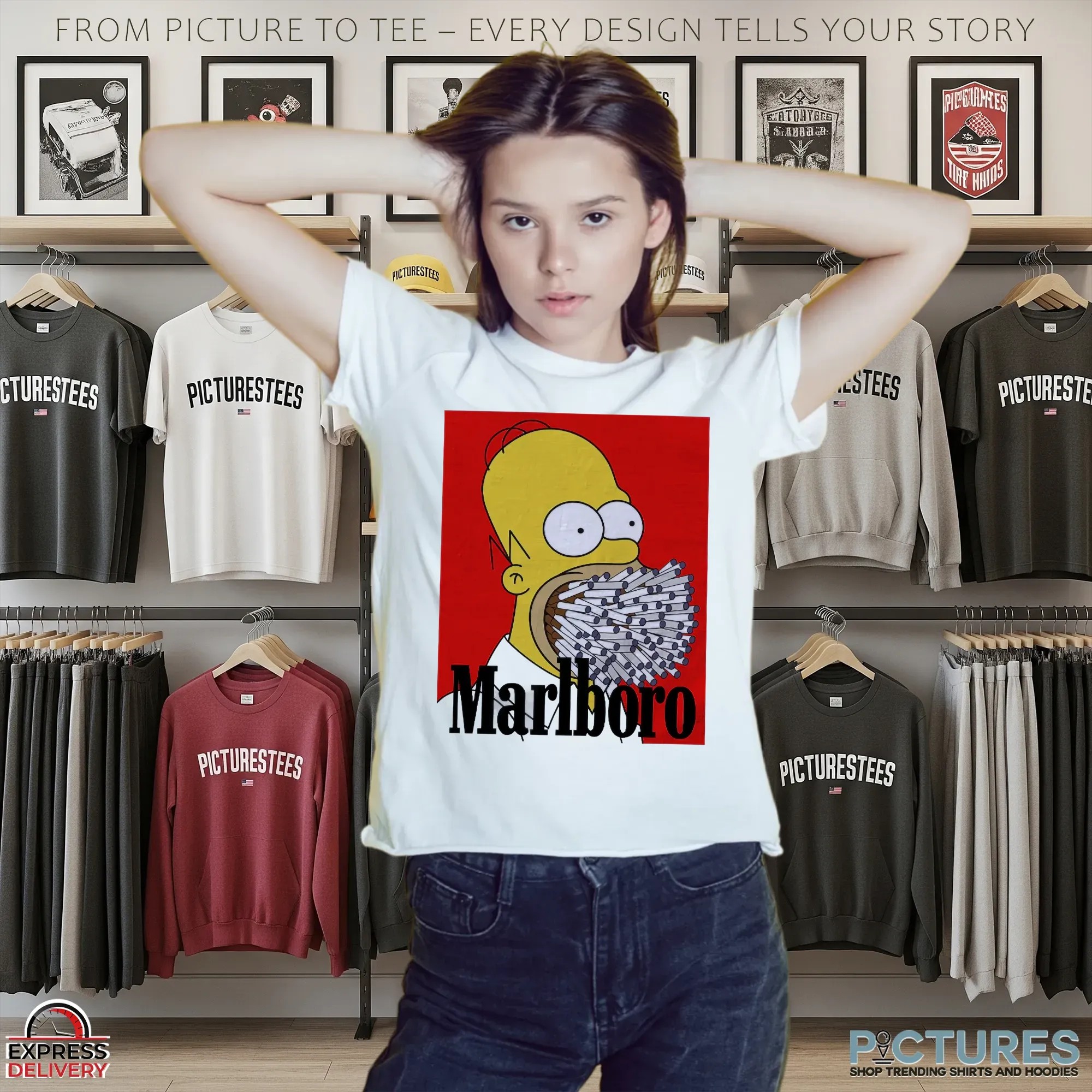 Simpson Homer Marlboro Cigarette Meme T Shirt