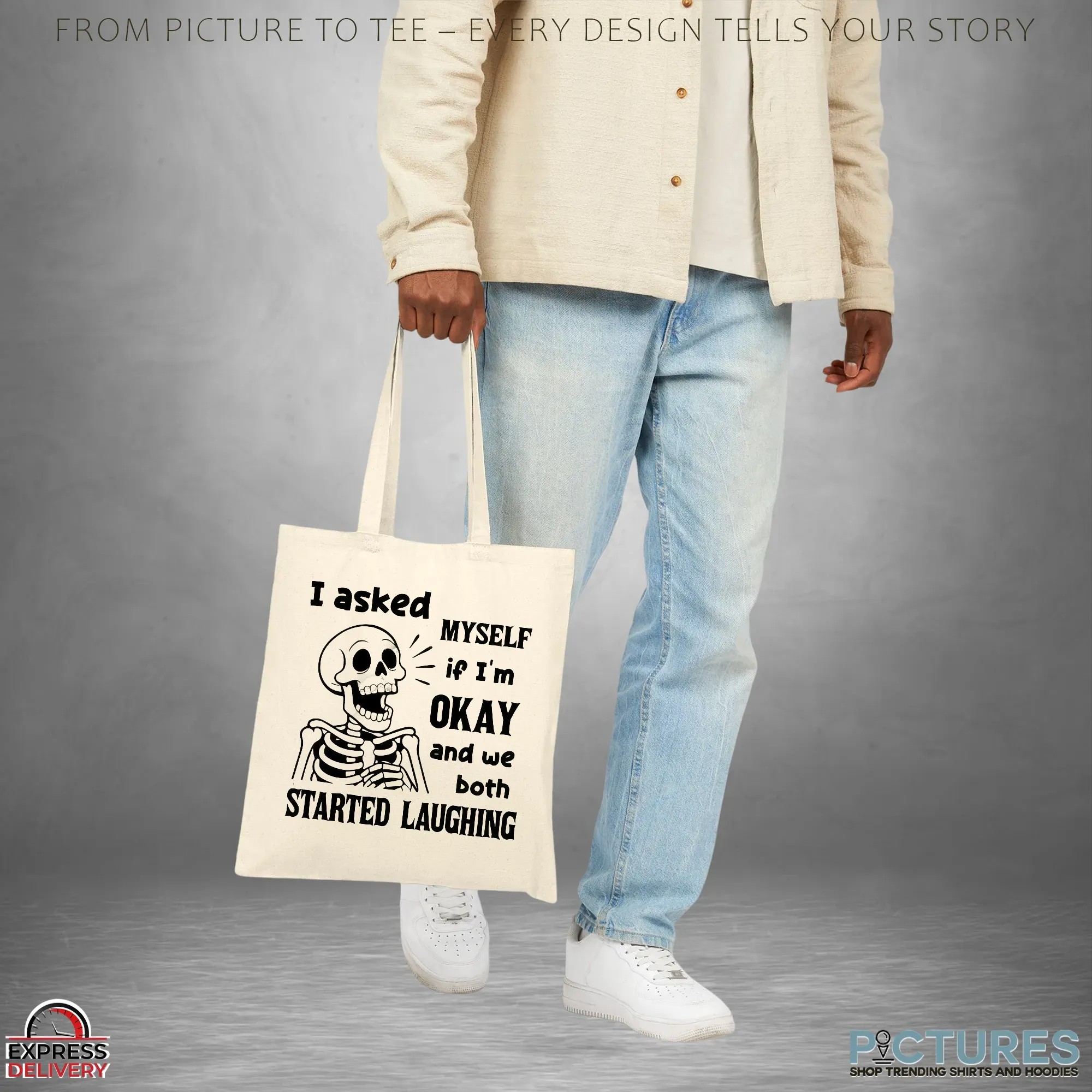 Skeleton I Asked Myself If I'm Okay And We Both Started Laughing Meme T Shirt