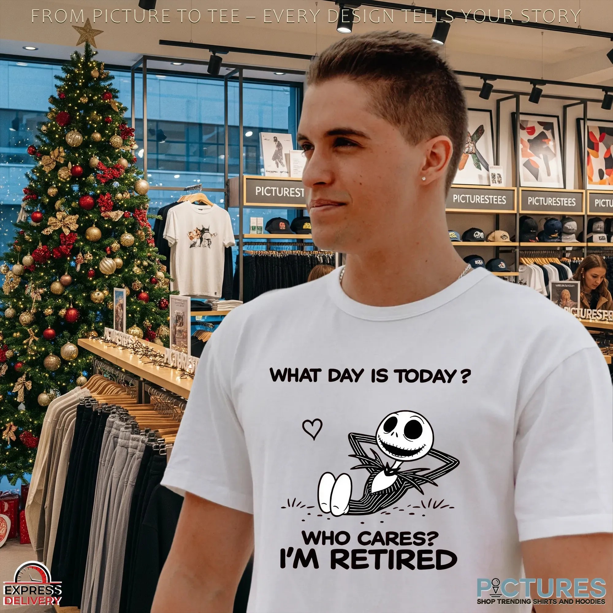 Skellington What Day Is Today Who Cares I'm Retired T Shirt