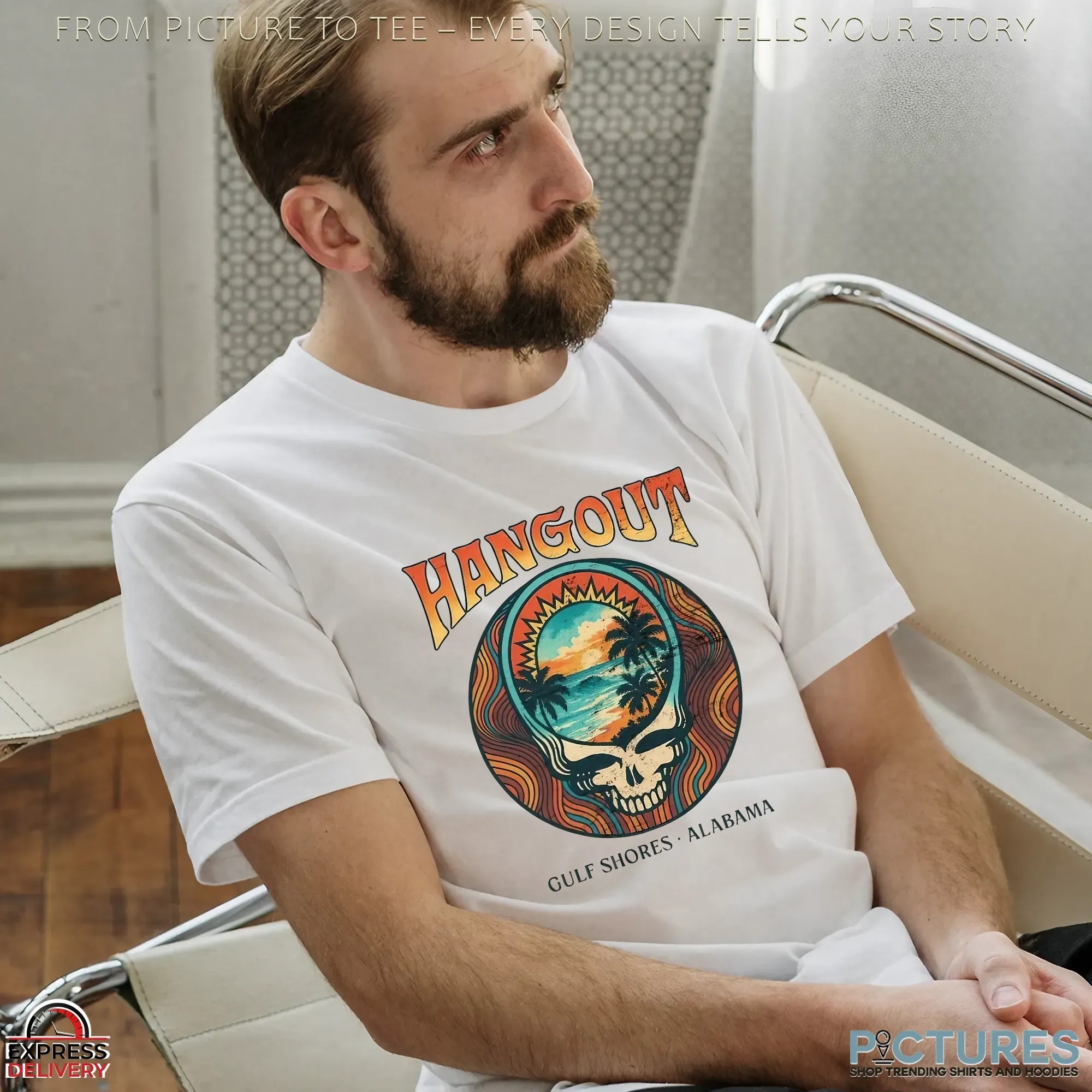 Skull Hang out Grateful Dead Alabama T Shirt Skull Hang out Grateful Dead Alabama T Shirt