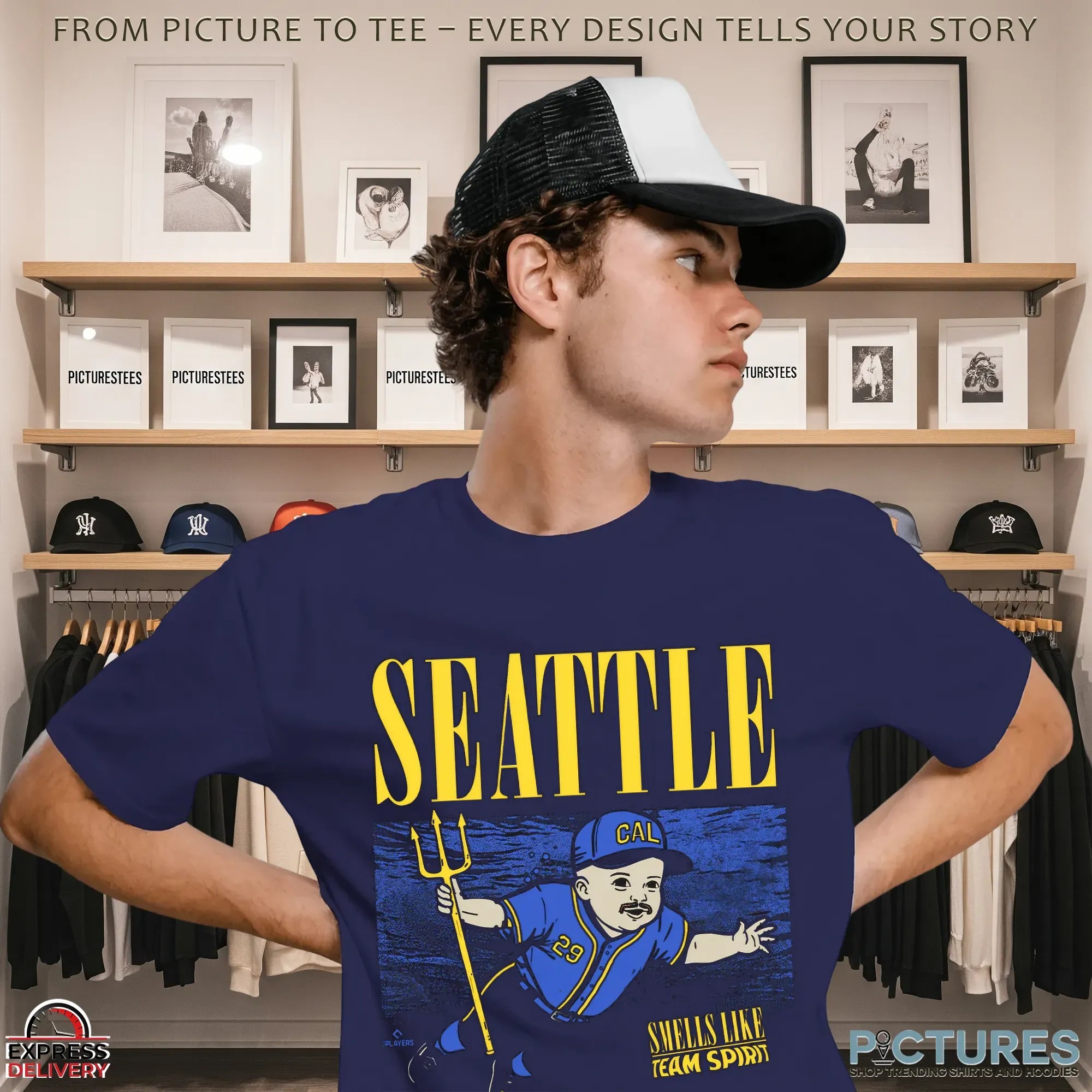 Smells Like Team Spirit Cal Raleigh Seattle Mariners Nirvana Nevermind Parody T Shirt