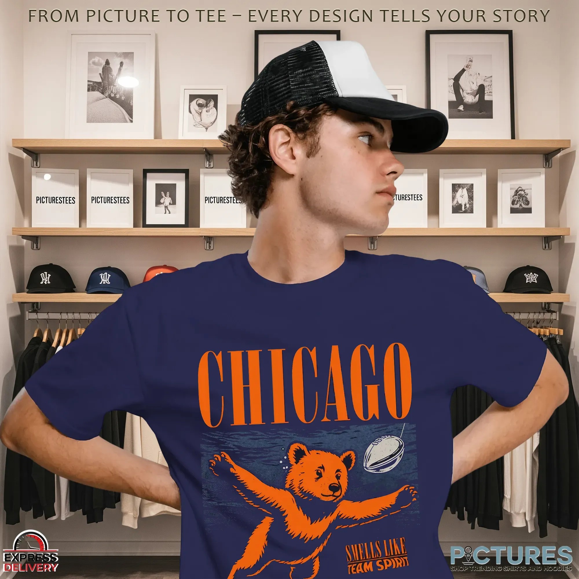 Smells Like Team Spirit Chicago Bears Nirvana Nevermind Parody T Shirt