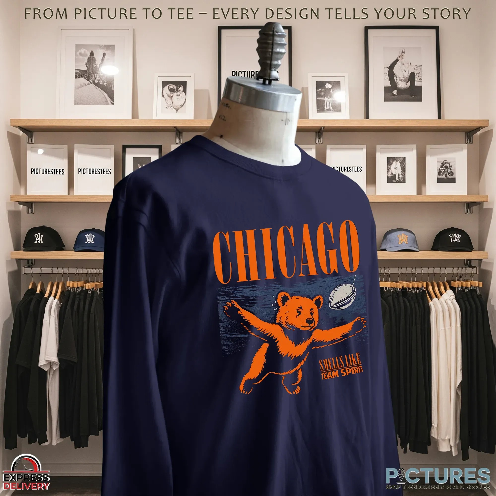 Smells Like Team Spirit Chicago Bears Nirvana Nevermind Parody T Shirt