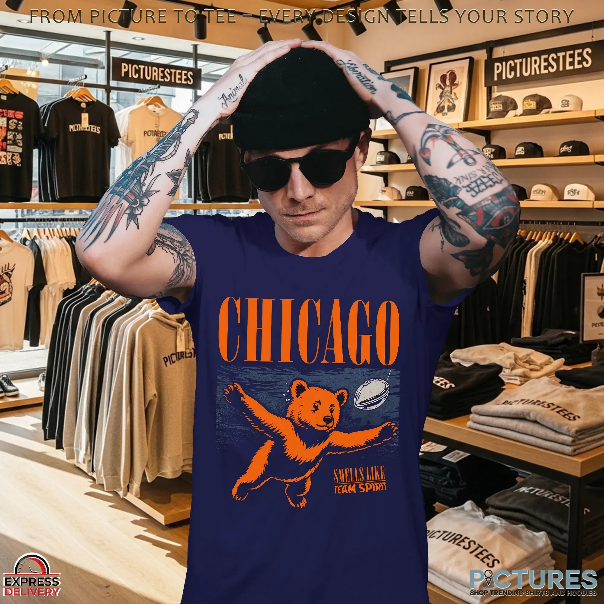 Smells Like Team Spirit Chicago Bears Nirvana Nevermind Parody T Shirt