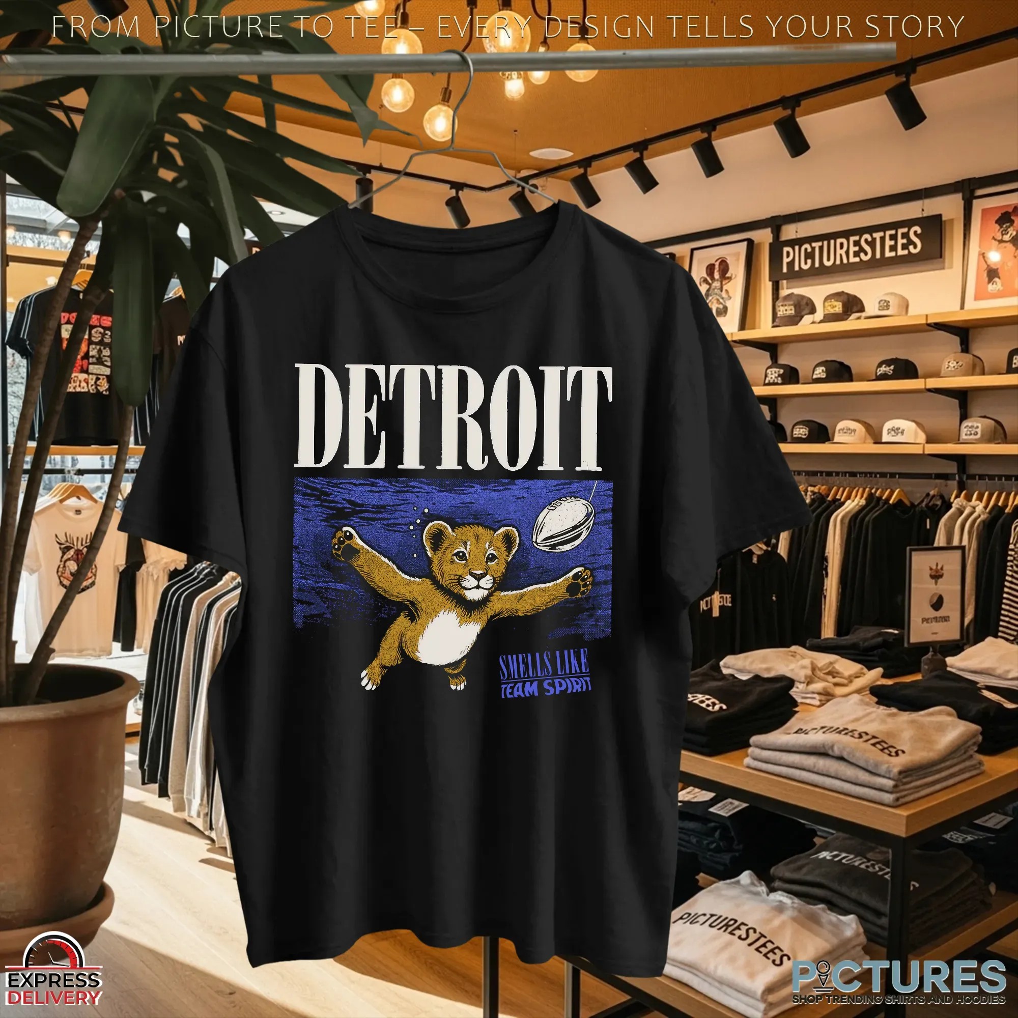 Smells Like Team Spirit Detroit Lions Nirvana Nevermind Parody T Shirt Smells Like Team Spirit Detroit Lions Nirvana Nevermind Parody T Shirt