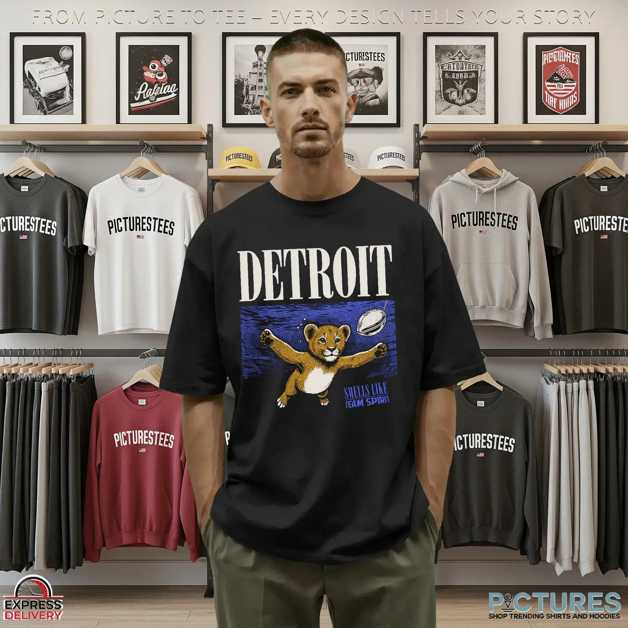 Smells Like Team Spirit Detroit Lions Nirvana Nevermind Parody T Shirt Smells Like Team Spirit Detroit Lions Nirvana Nevermind Parody T Shirt