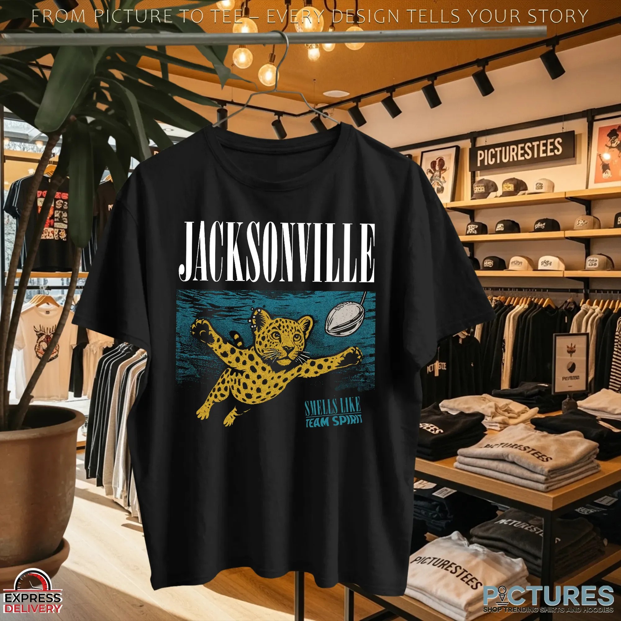 Smells Like Team Spirit Jacksonville Jaguars Nirvana Nevermind Parody T Shirt