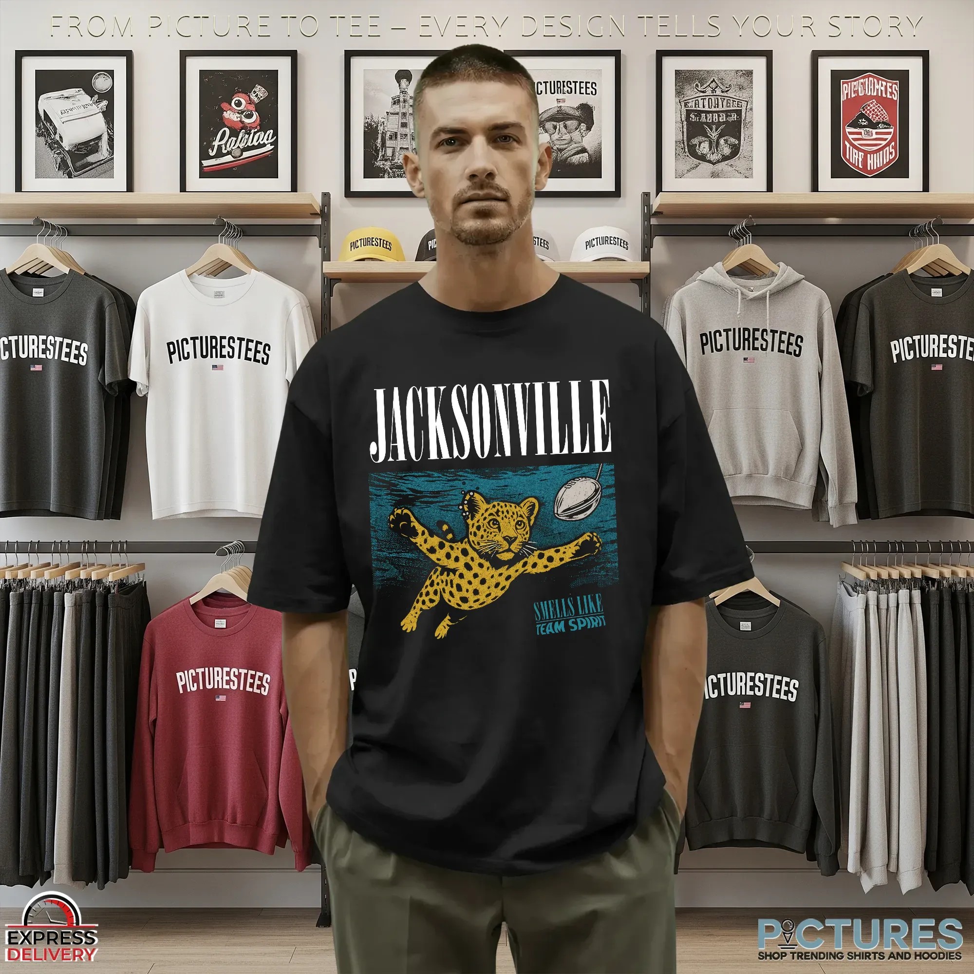 Smells Like Team Spirit Jacksonville Jaguars Nirvana Nevermind Parody T Shirt