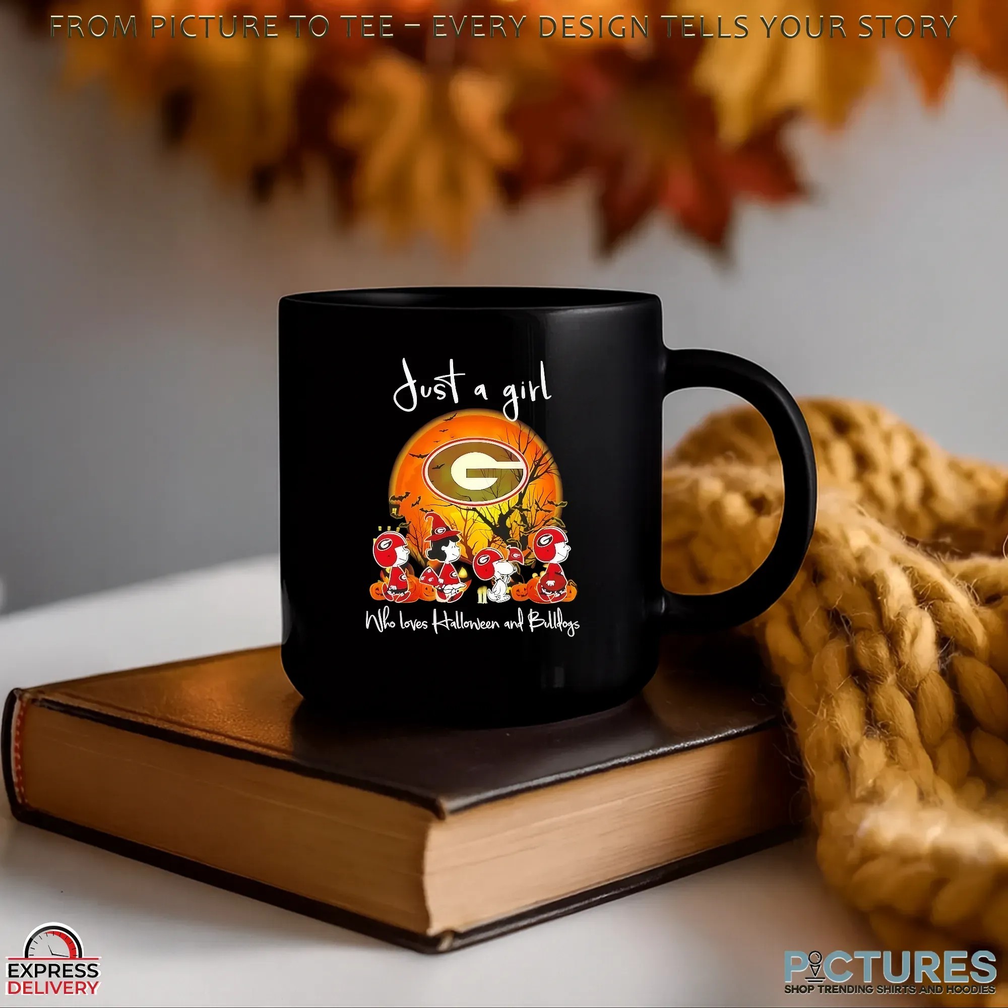 Snoopy And Friends The Peanuts Just A Girl Who Loves Halloween And Georgia Bulldogs Halloween T Shirt