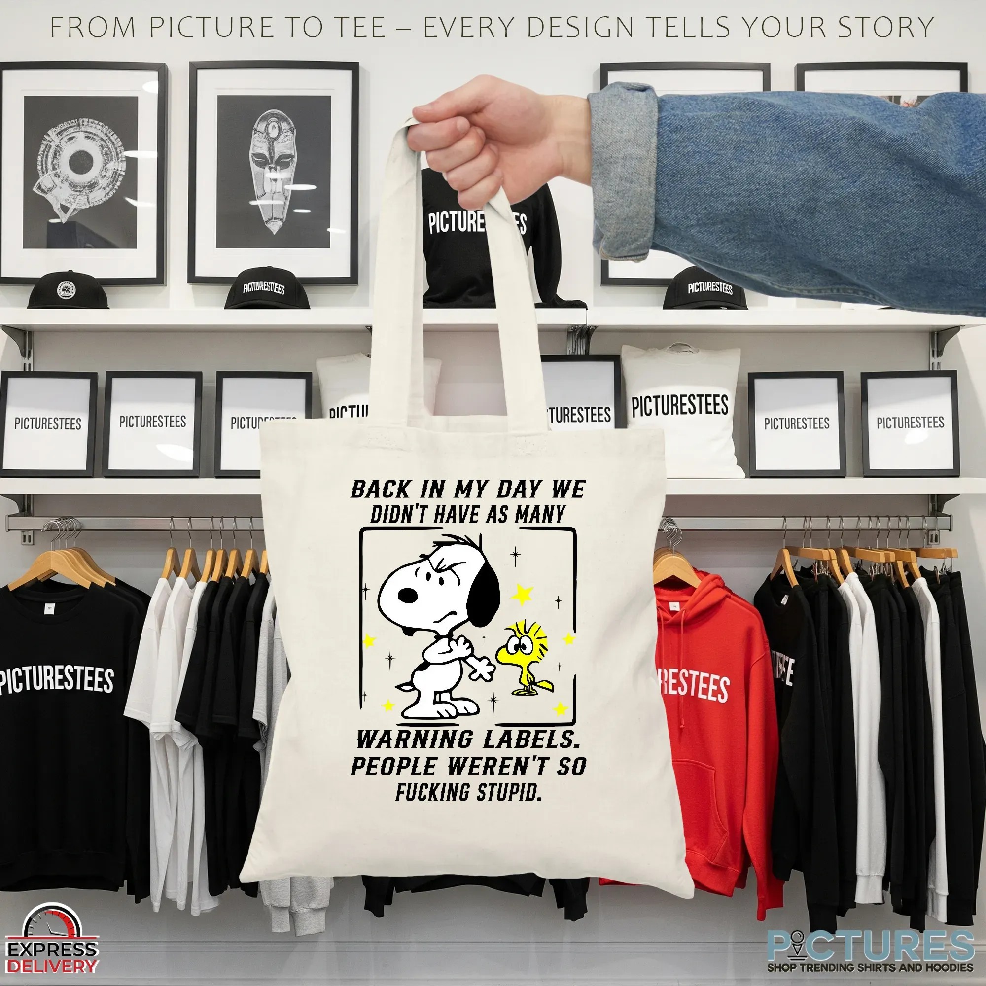 Snoopy And Woodstock Back In My Day We Didn't Have As Many Warning Labels People Weren't So Fucking Stupid T Shirt