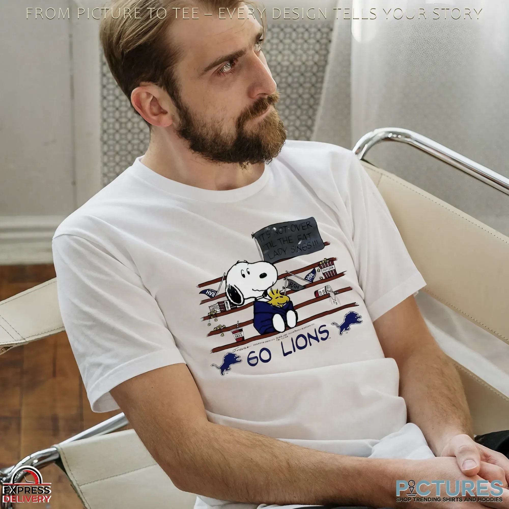 Snoopy And Woodstock Go Lions It’s Not Over Till The Fat Lady Sings Mashup T Shirt Snoopy And Woodstock Go Lions It’s Not Over Till The Fat Lady Sings Mashup T Shirt