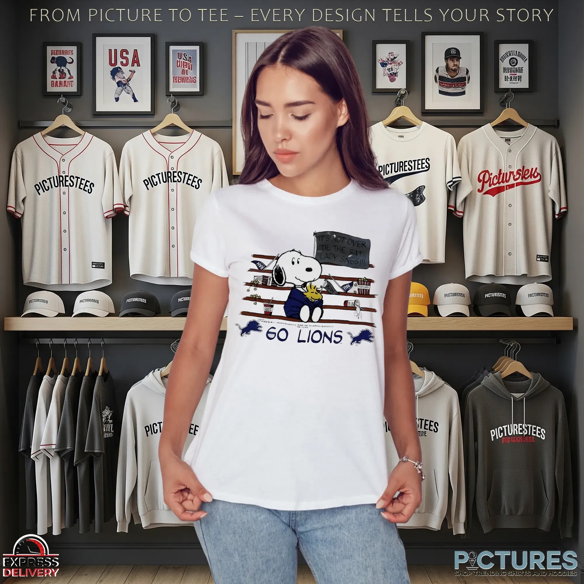 Snoopy And Woodstock Go Lions It’s Not Over Till The Fat Lady Sings Mashup T Shirt Snoopy And Woodstock Go Lions It’s Not Over Till The Fat Lady Sings Mashup T Shirt