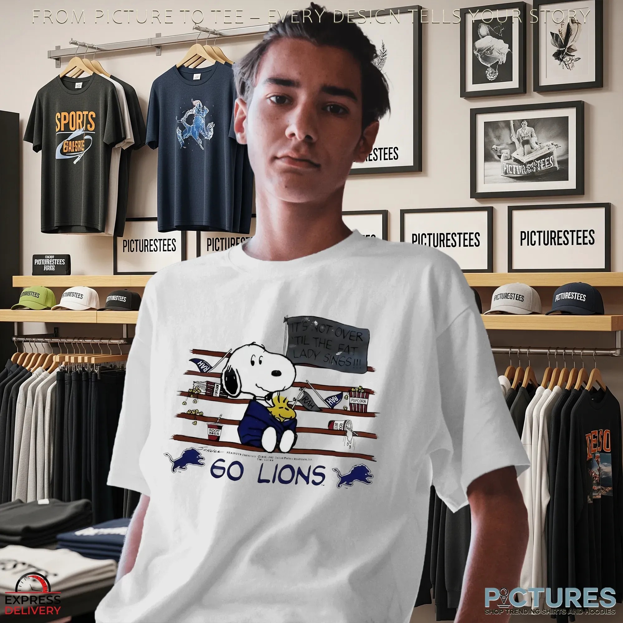 Snoopy And Woodstock Go Lions It’s Not Over Till The Fat Lady Sings Mashup T Shirt Snoopy And Woodstock Go Lions It’s Not Over Till The Fat Lady Sings Mashup T Shirt