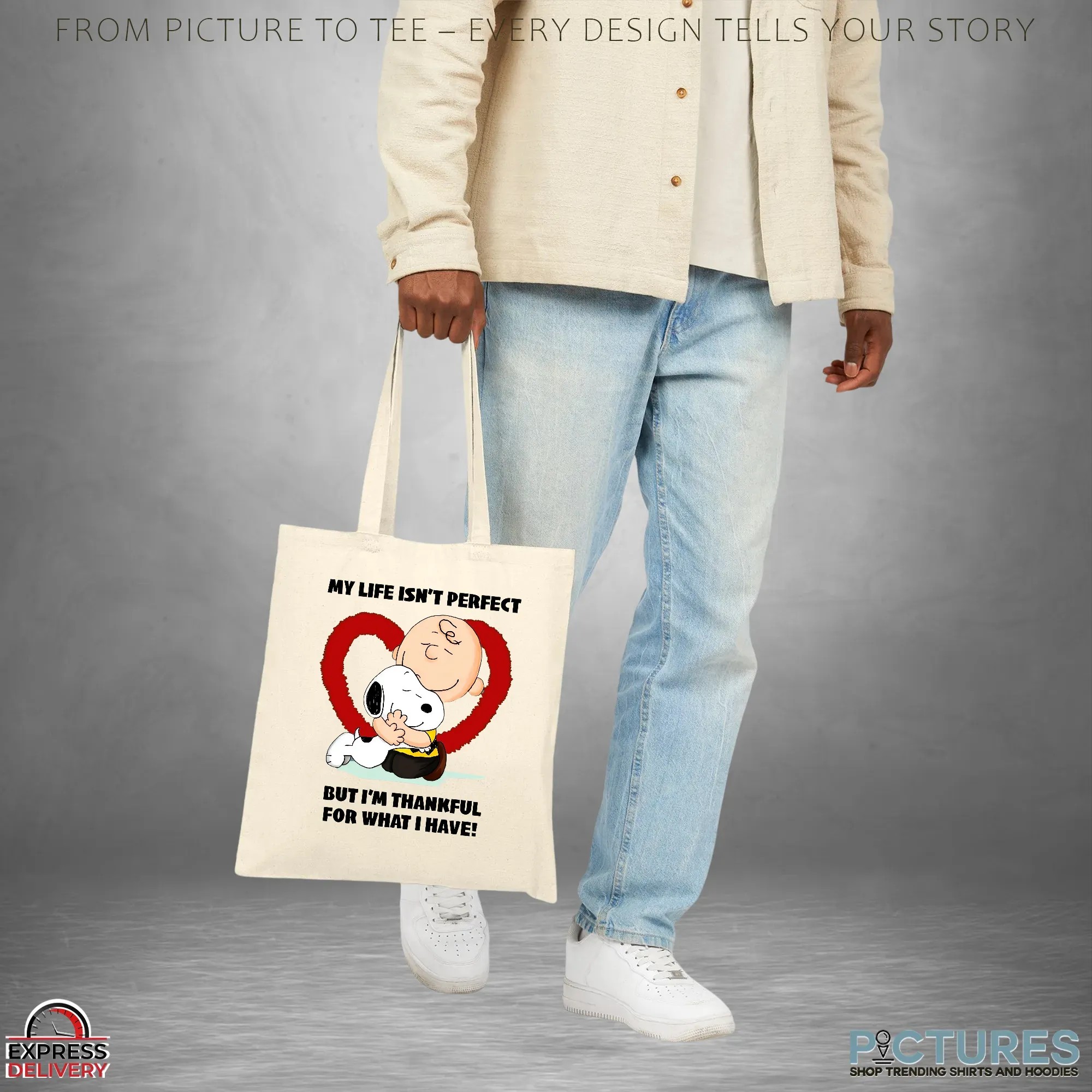Snoopy Charlie Brown My Life Isn't Perfect But I'm Thankful For What I Have Shirt