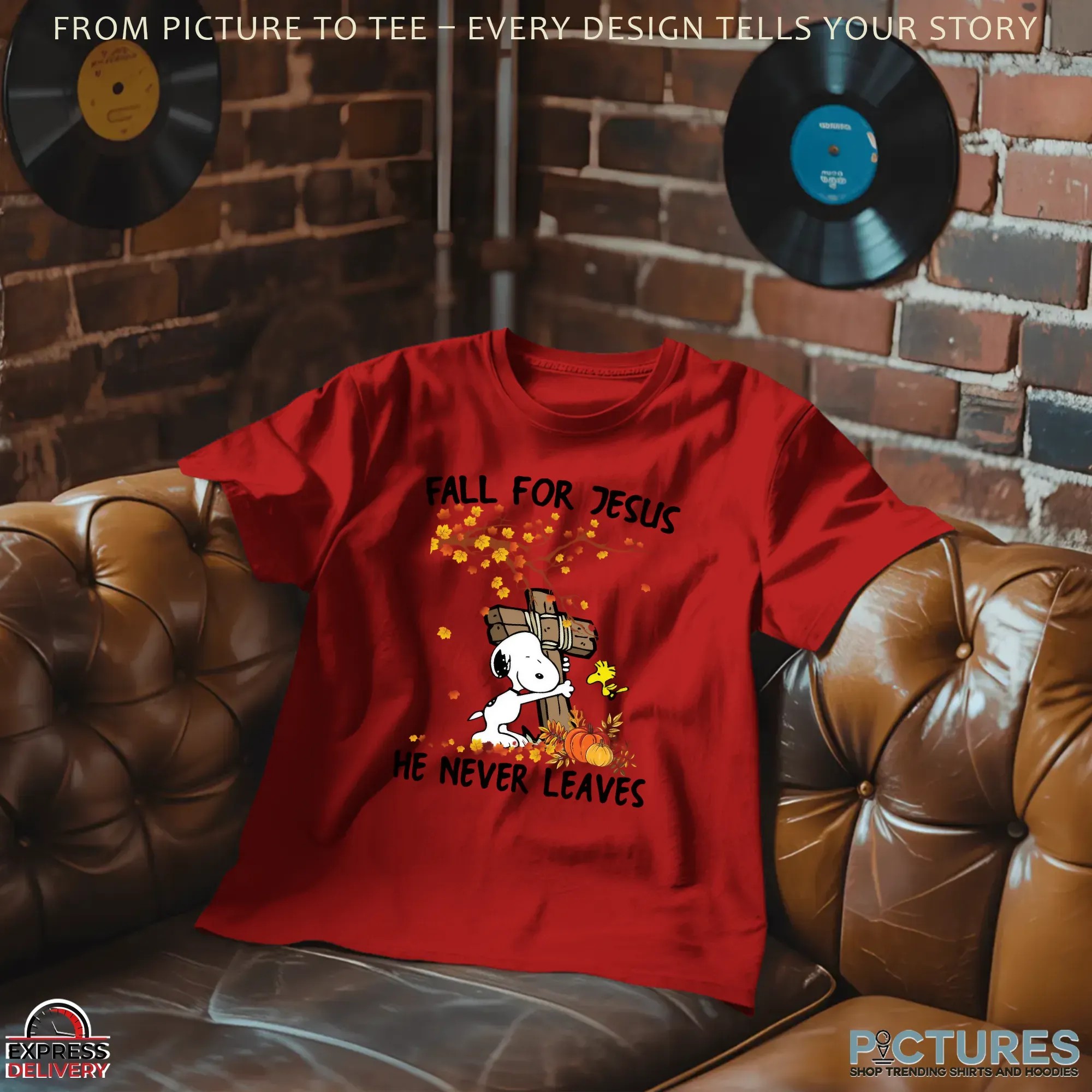 Snoopy Fall For Jesus He Never Leave Christian Halloween T Shirt Snoopy Fall For Jesus He Never Leave Christian Halloween T Shirt