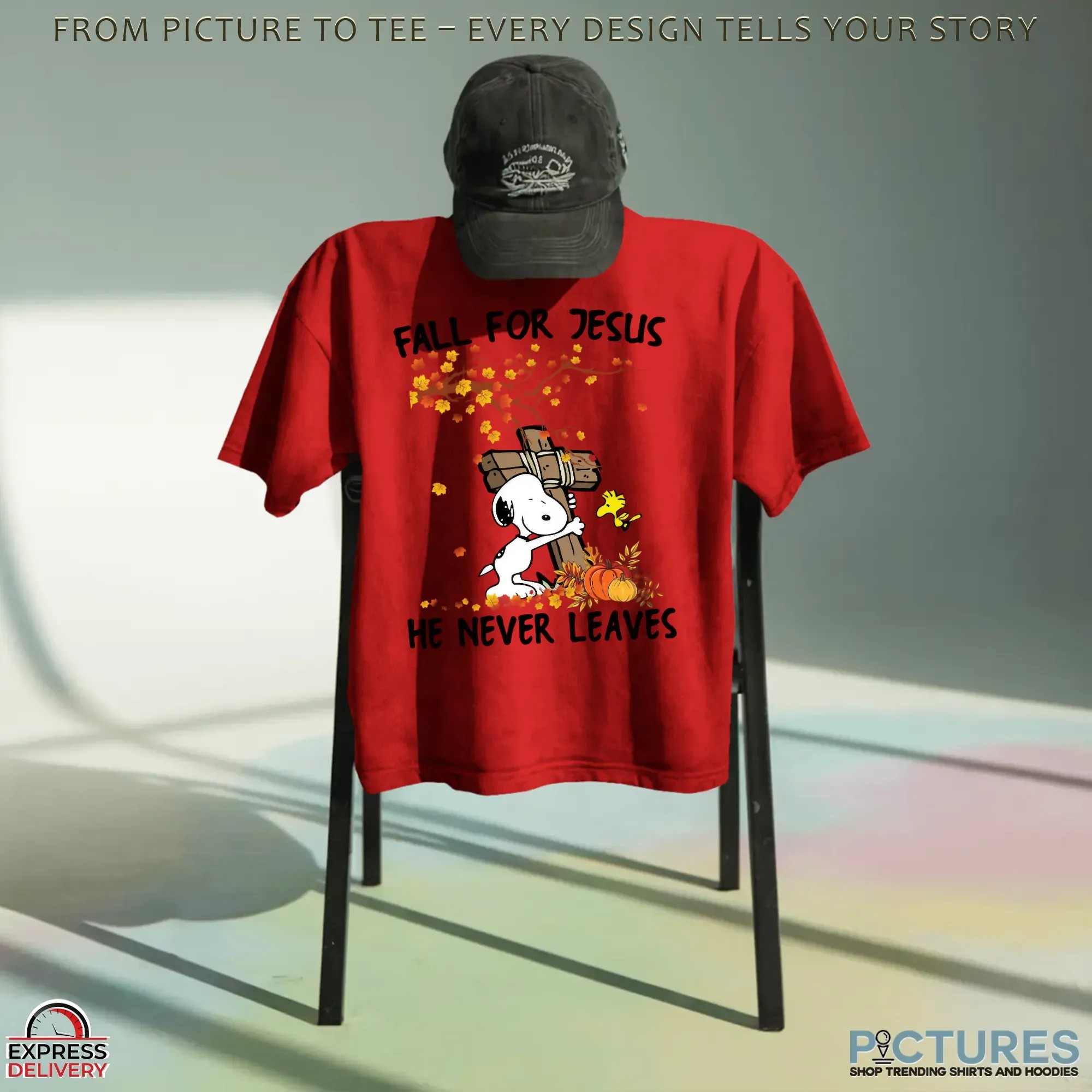 Snoopy Fall For Jesus He Never Leave Christian Halloween T Shirt Snoopy Fall For Jesus He Never Leave Christian Halloween T Shirt