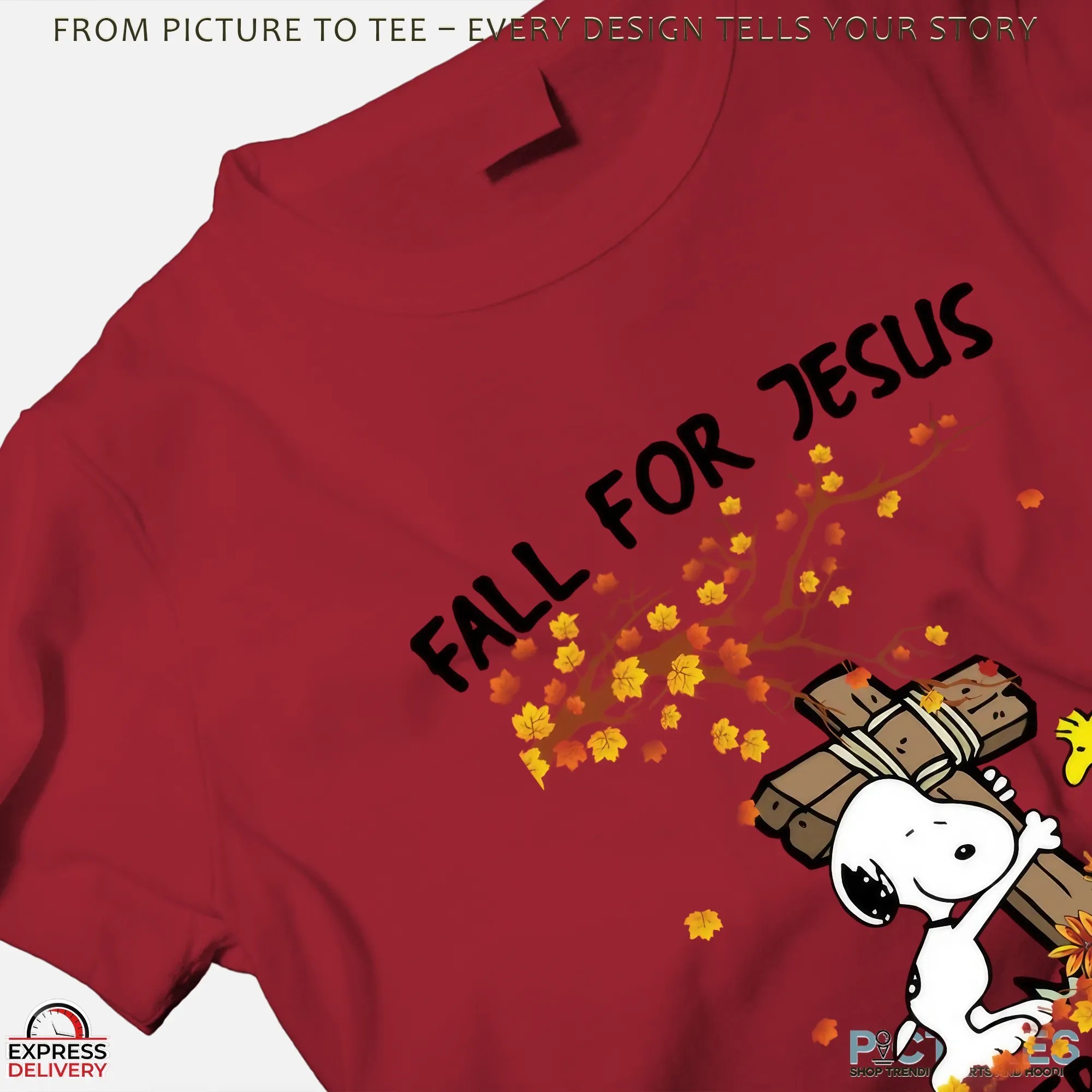 Snoopy Fall For Jesus He Never Leave Christian Halloween T Shirt Snoopy Fall For Jesus He Never Leave Christian Halloween T Shirt