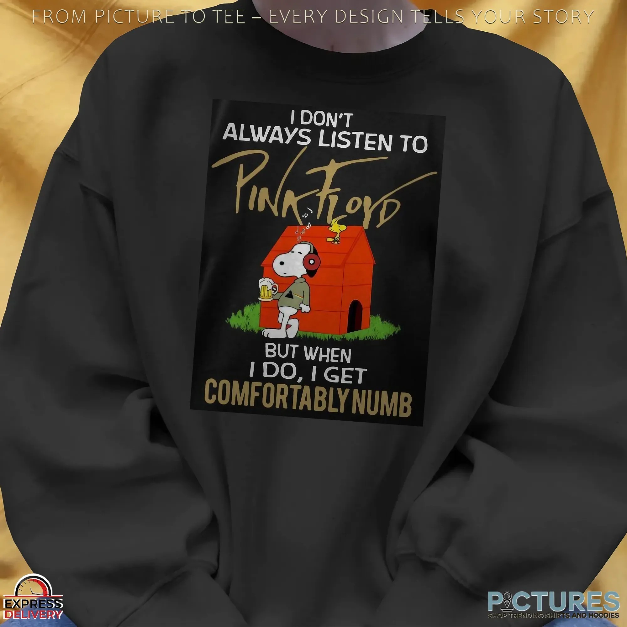Snoopy I Don't Always Listen To Pink Floyd But When I Do I Get Comfortably Numb T Shirt