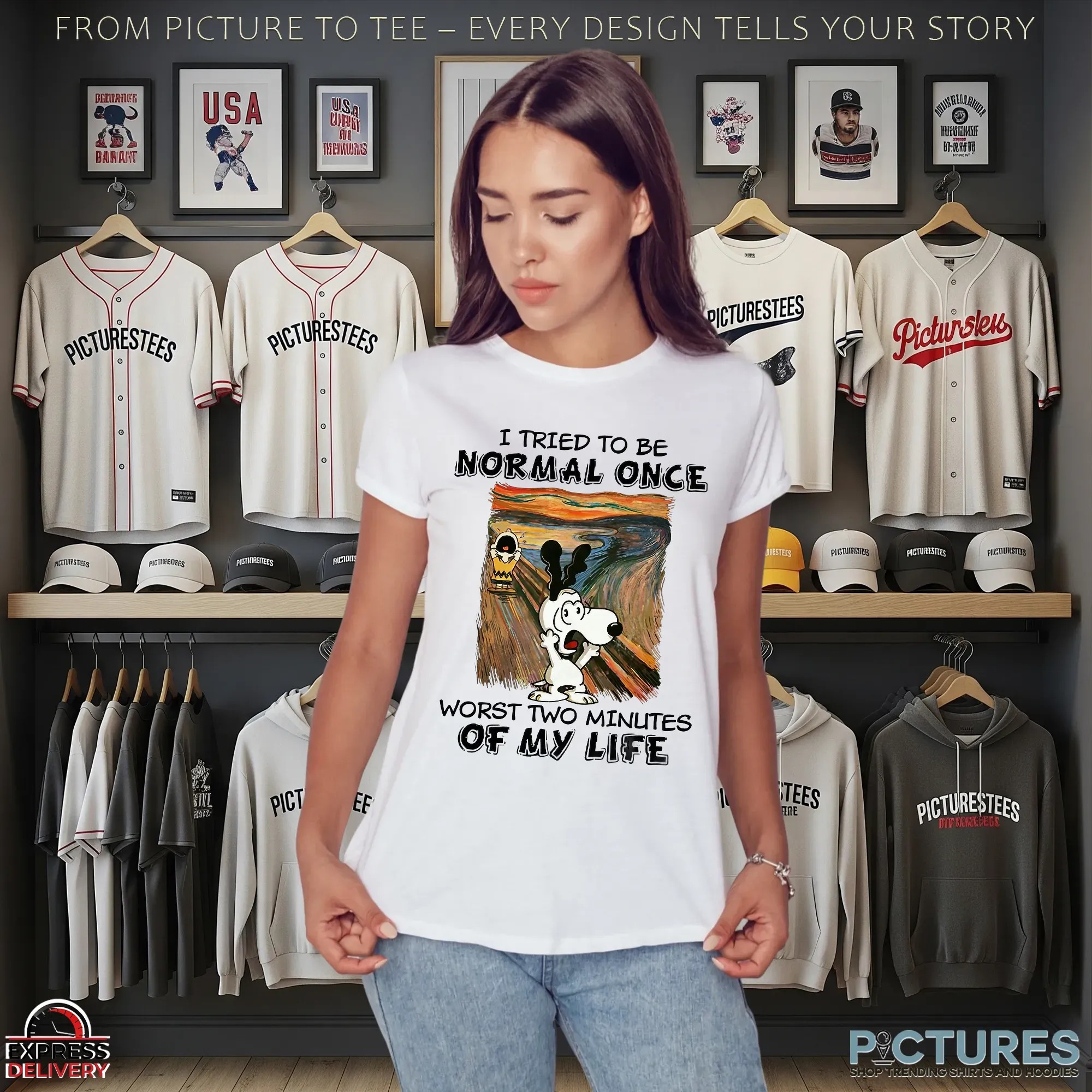 Snoopy I Tried To Be Normal Once Worst Two Minutes Of My Life Scream Parody T Shirt