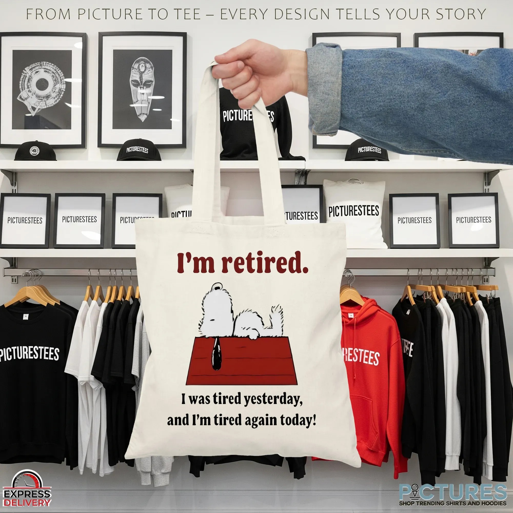 Snoopy I'm Retired I Was Tired Yesterday And I'm Tired Again Today Lazy The Peanuts Meme T Shirt
