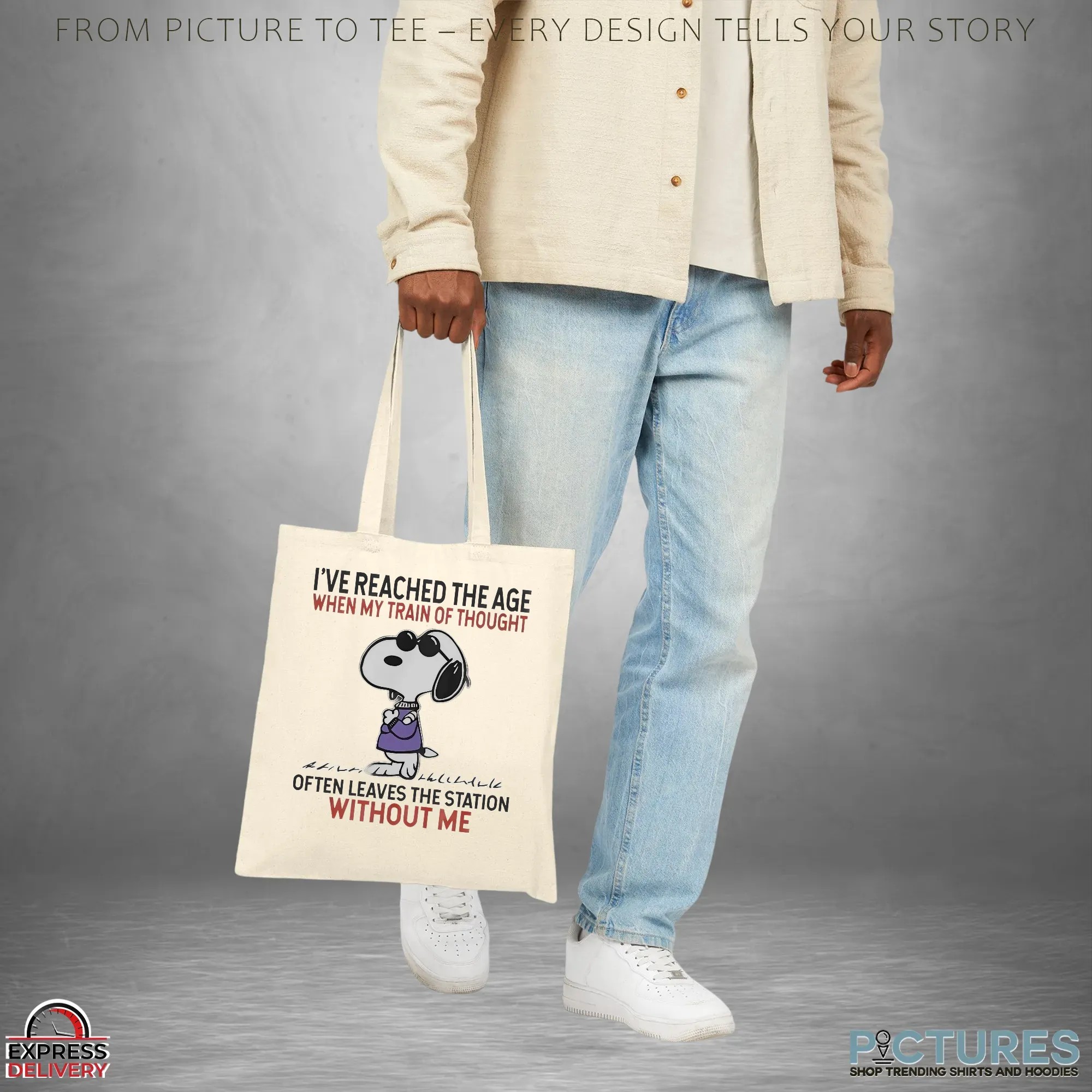 Snoopy I've Reached The Age When My Train Of Thought Often Leaves The Station Without Me Meme T Shirt