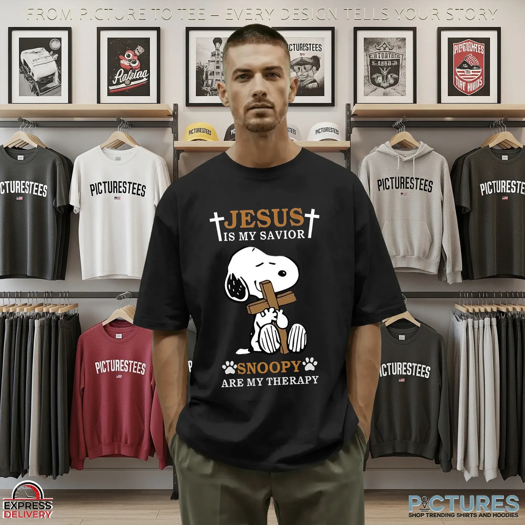 Snoopy Jesus Is My Savior Snoopy Are My Therapy Christian T Shirt