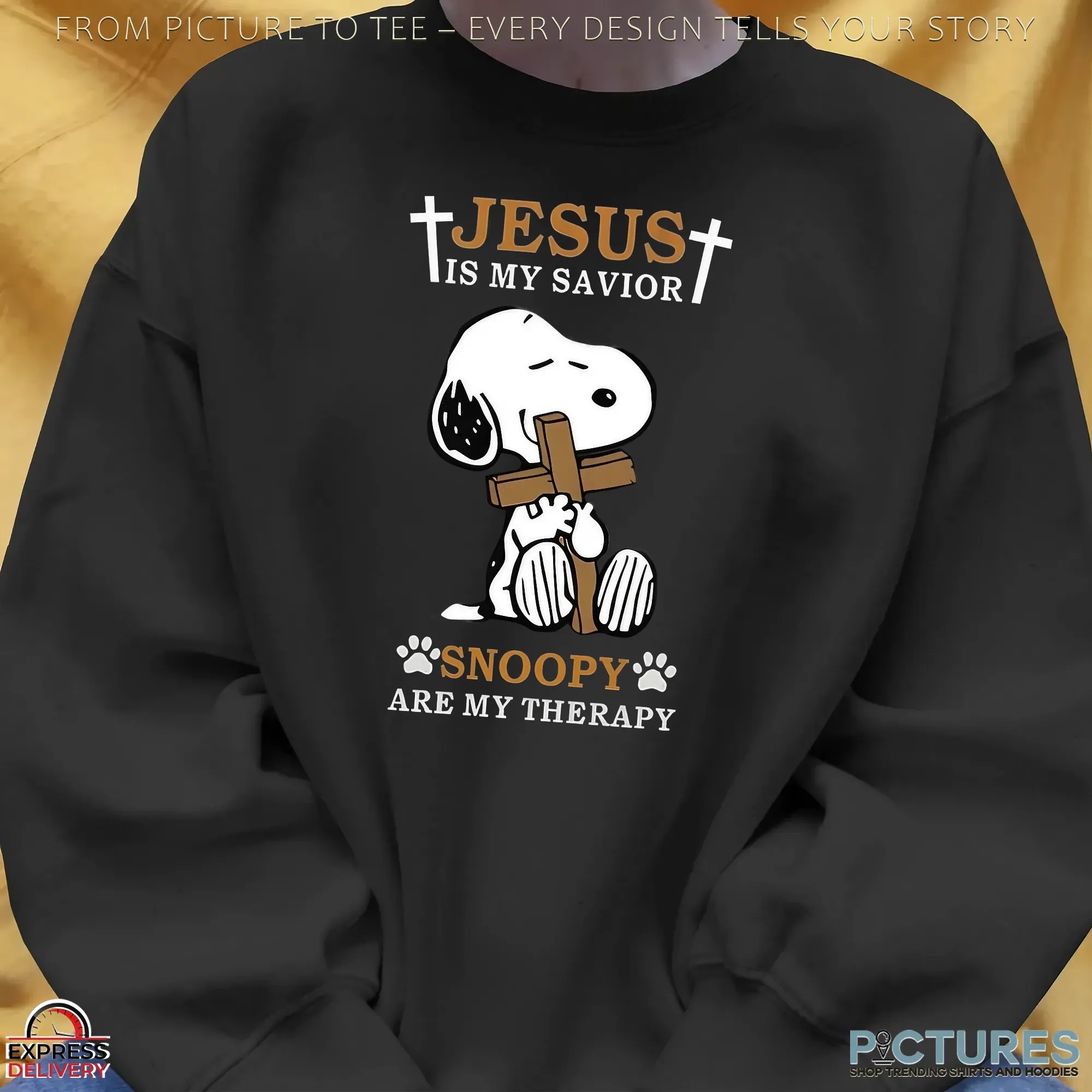 Snoopy Jesus Is My Savior Snoopy Are My Therapy Christian T Shirt