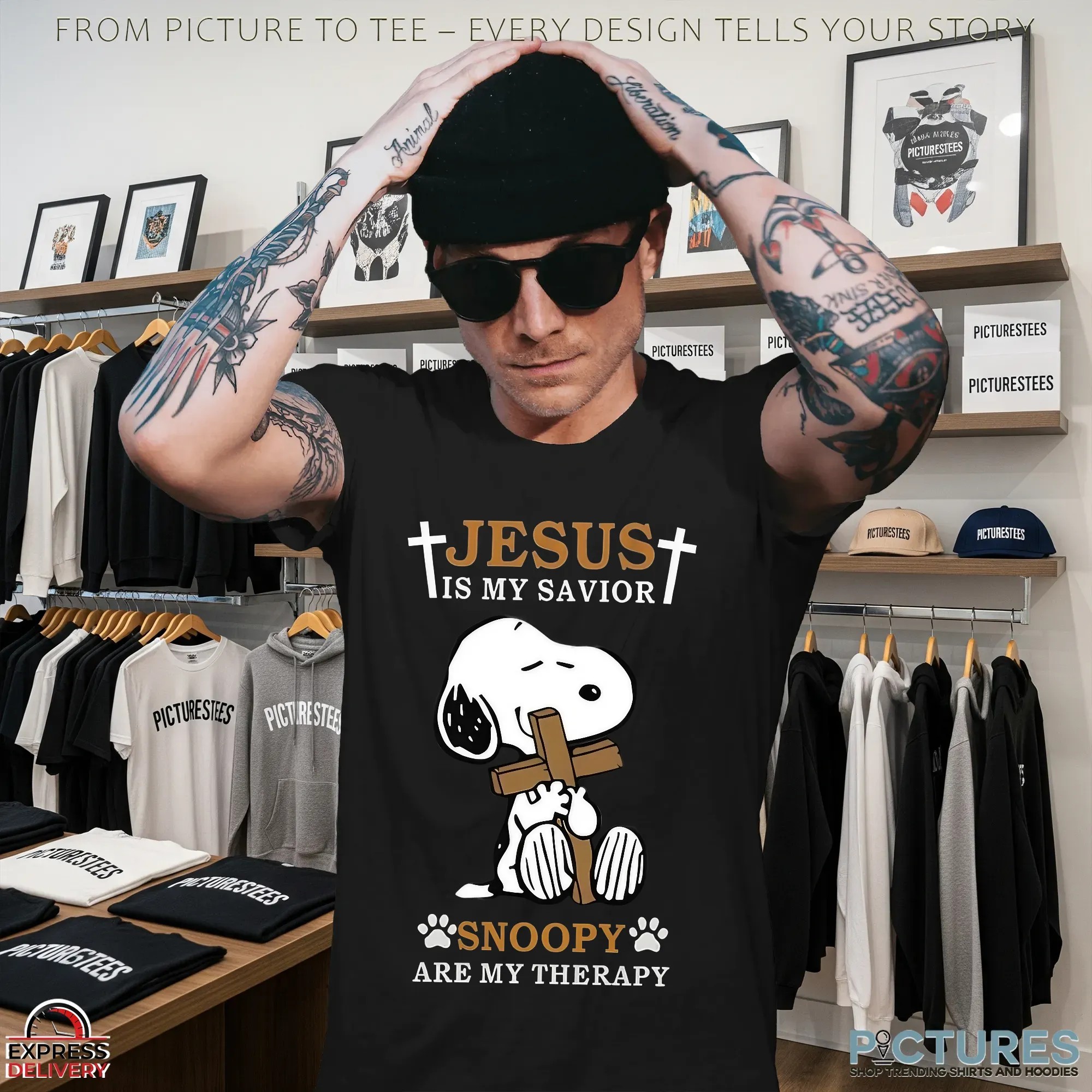 Snoopy Jesus Is My Savior Snoopy Are My Therapy Christian T Shirt