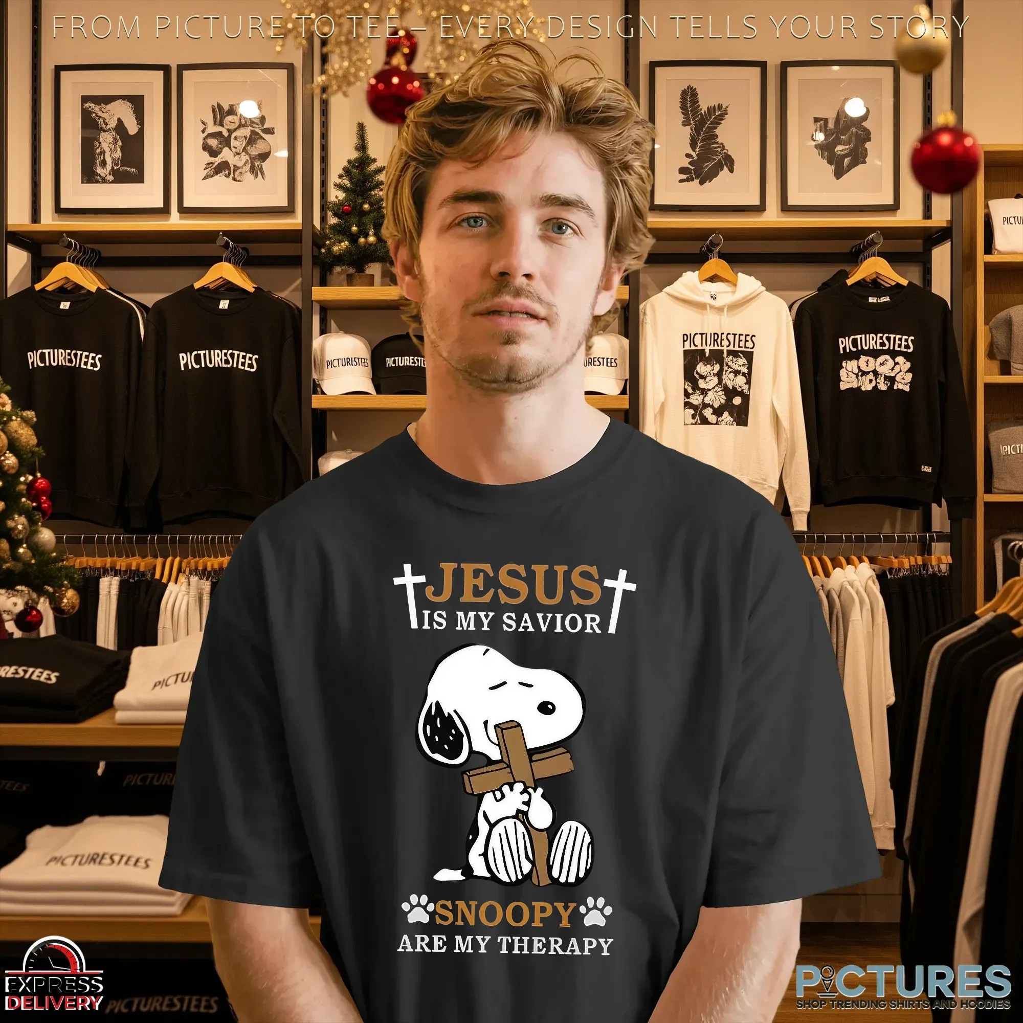 Snoopy Jesus Is My Savior Snoopy Are My Therapy Christian T Shirt