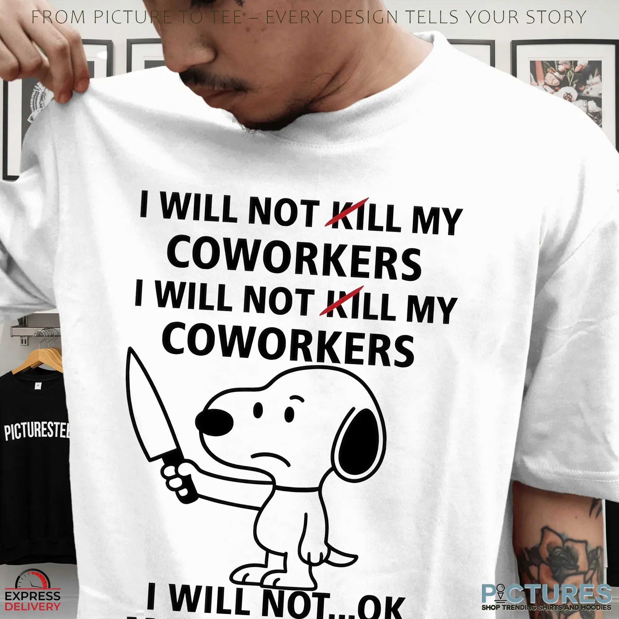 Snoopy Knife I Will Not Kill My Coworkers I Will Not