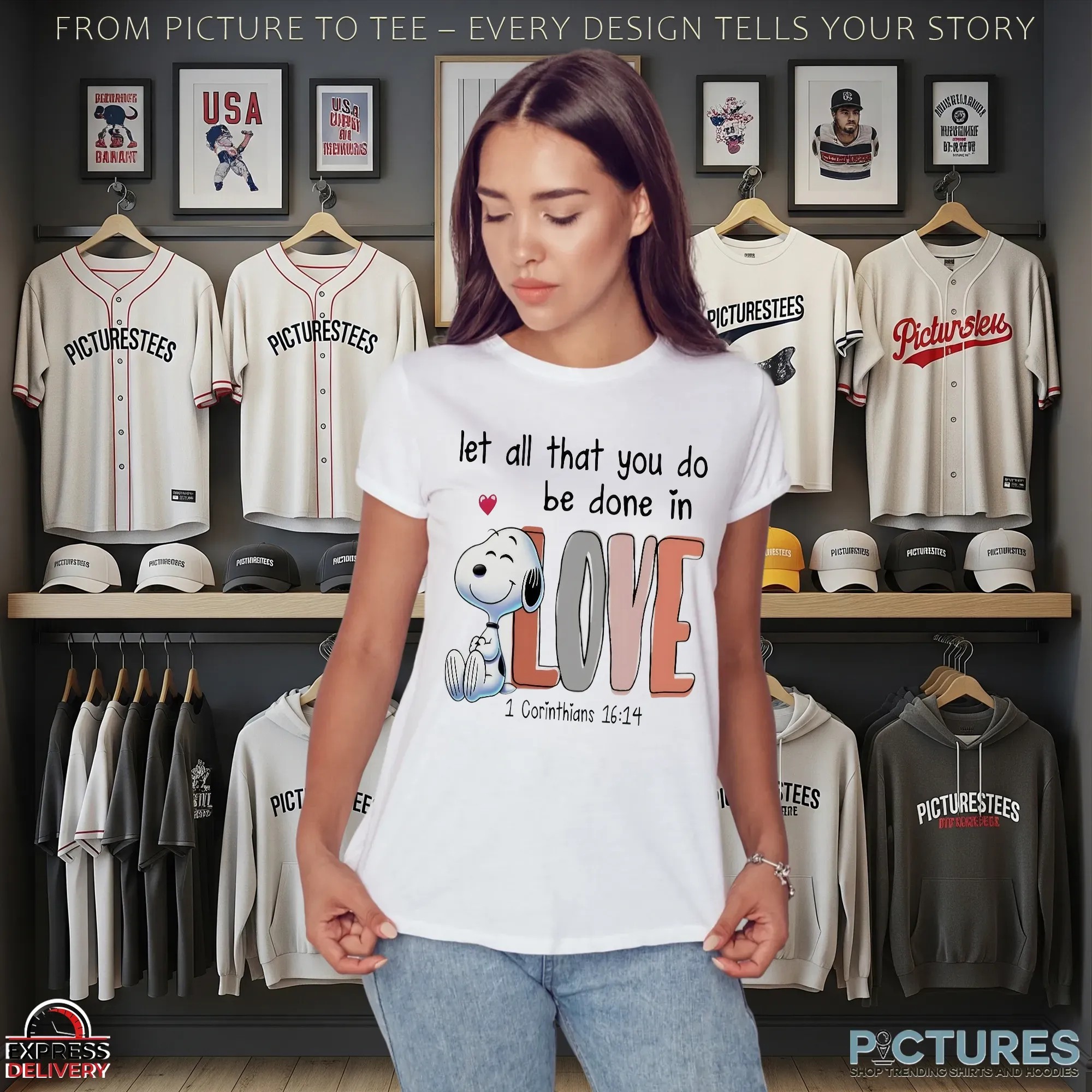 Snoopy Let All That You Do Be Done In Love 1 Corinthians 16 14 The Peanuts T Shirt Snoopy Let All That You Do Be Done In Love 1 Corinthians 16 14 The Peanuts T Shirt