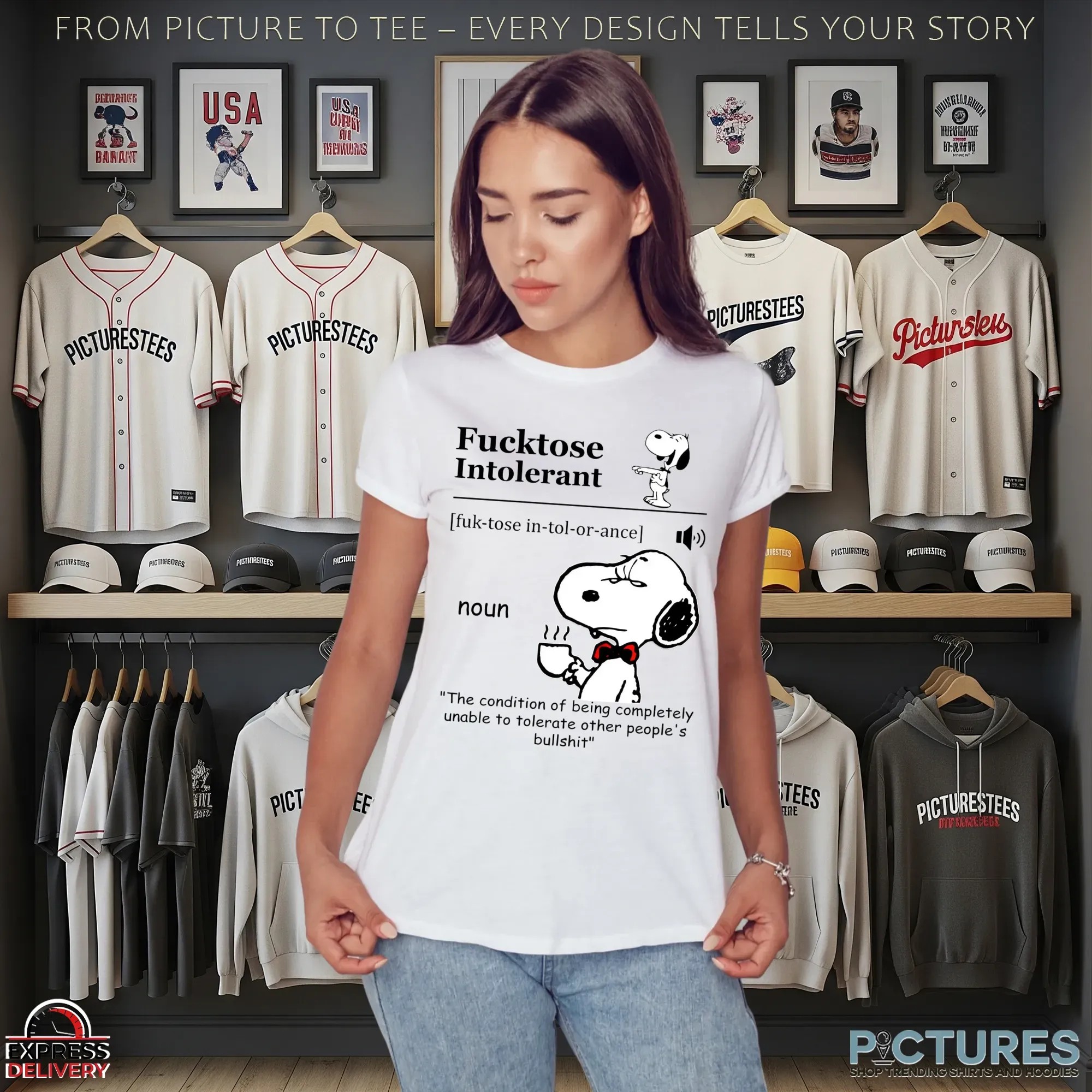 Snoopy Meme Fucktose Intolerant Definition Noun The Condition Of Being Completely Unable To Tolerate Other People's Bullshit T Shirt