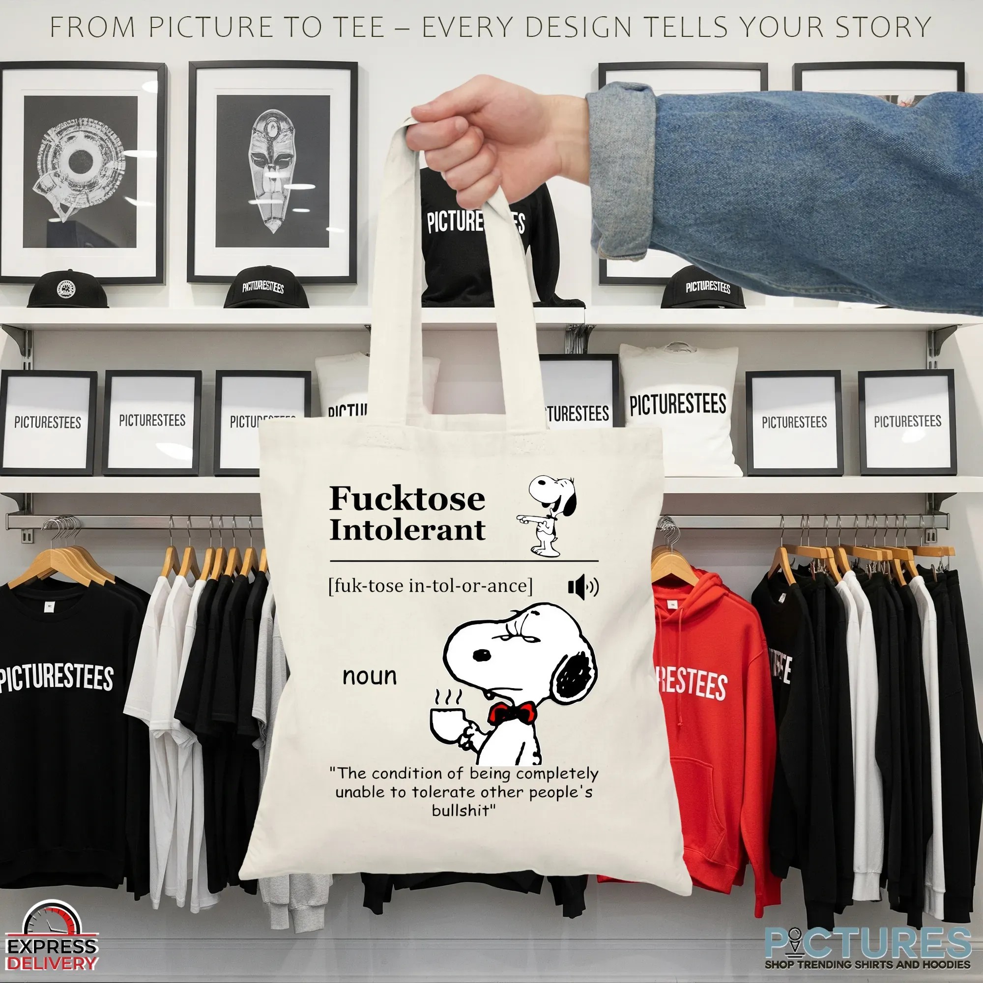 Snoopy Meme Fucktose Intolerant Definition Noun The Condition Of Being Completely Unable To Tolerate Other People's Bullshit T Shirt