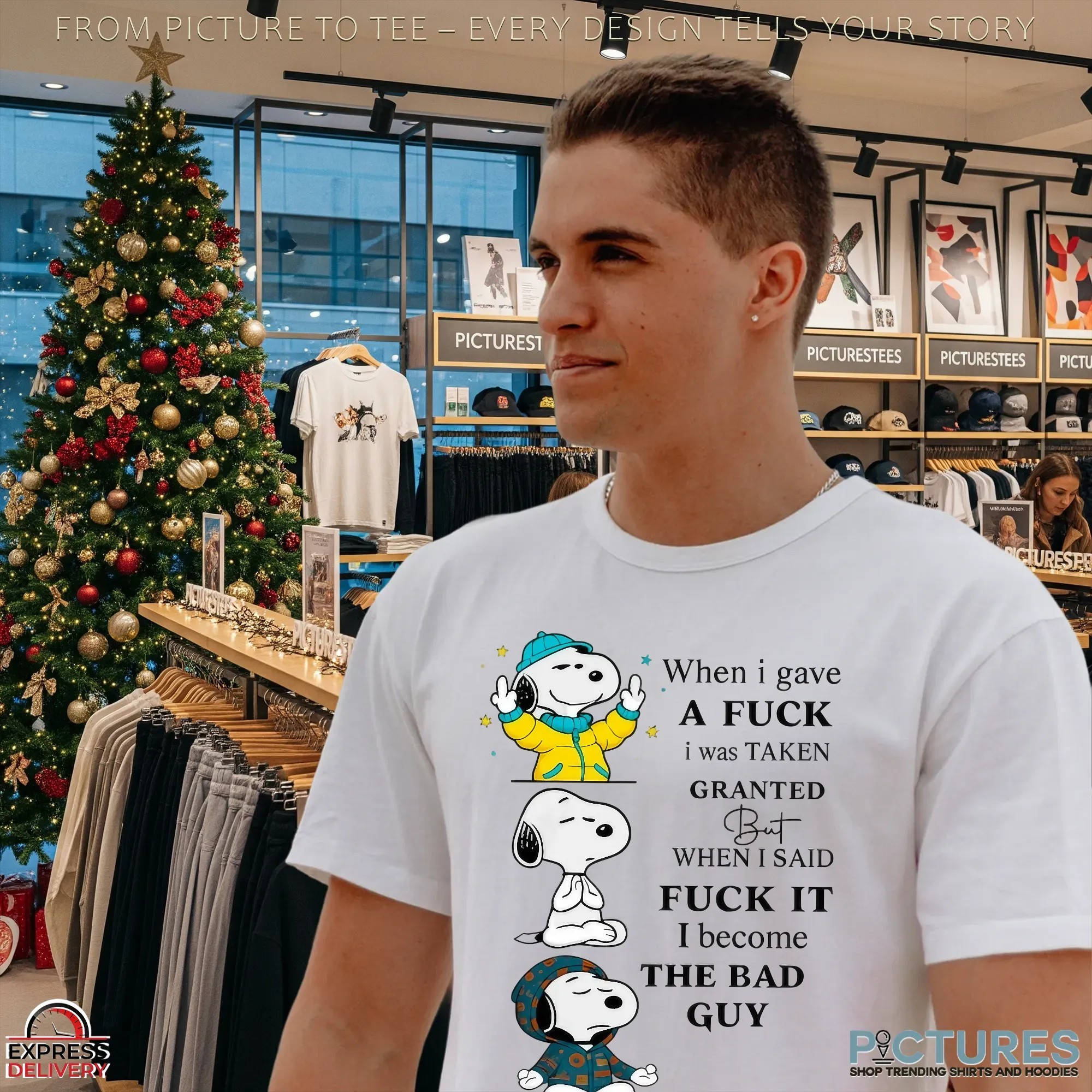 Snoopy The Peanuts When I Gave A Fuck I Was Taken Granted But When I Said Fuck It I Become The Bad Guy T Shirt