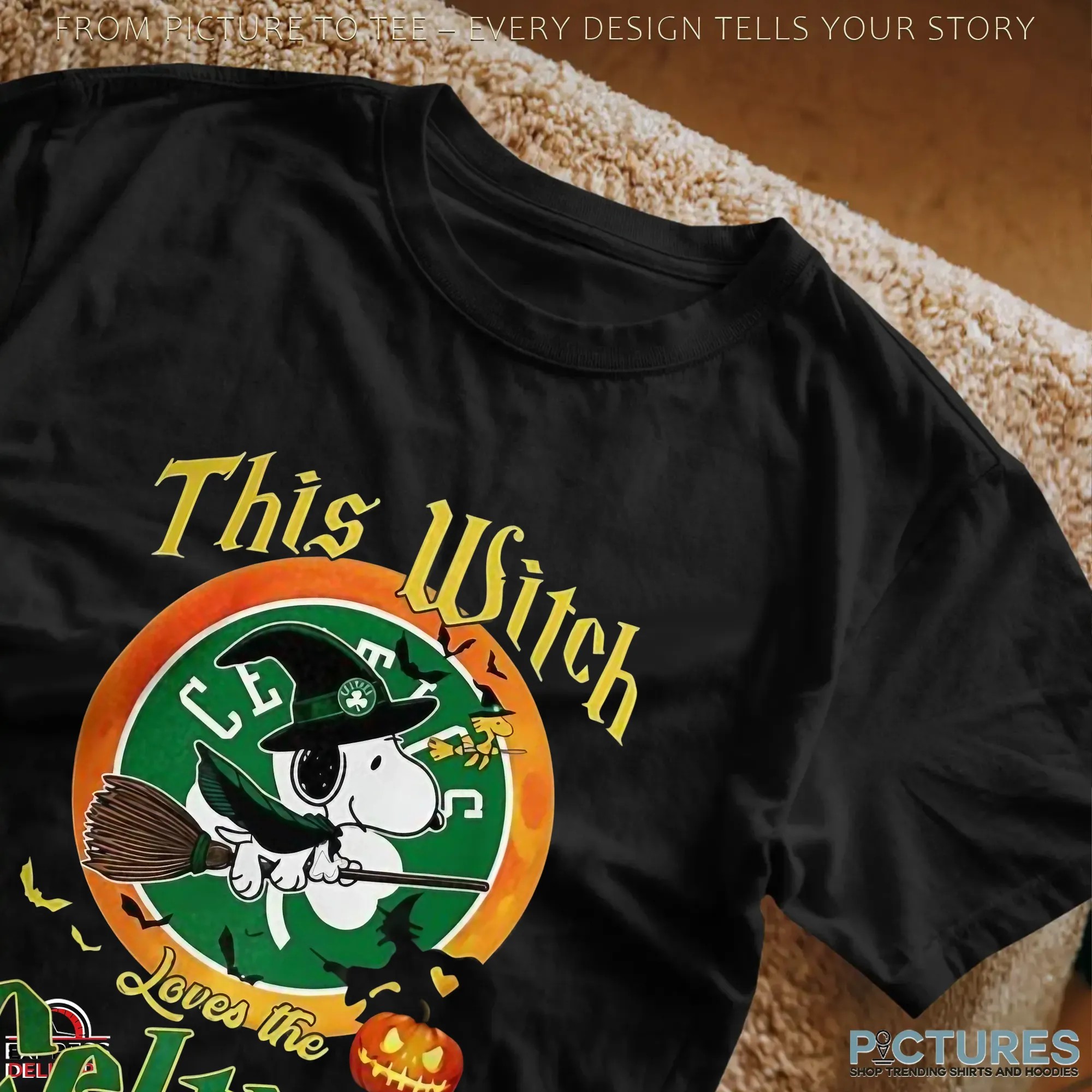 Snoopy This Witch Loves The Boston Celtics Halloween The Peanuts Mashup T Shirt