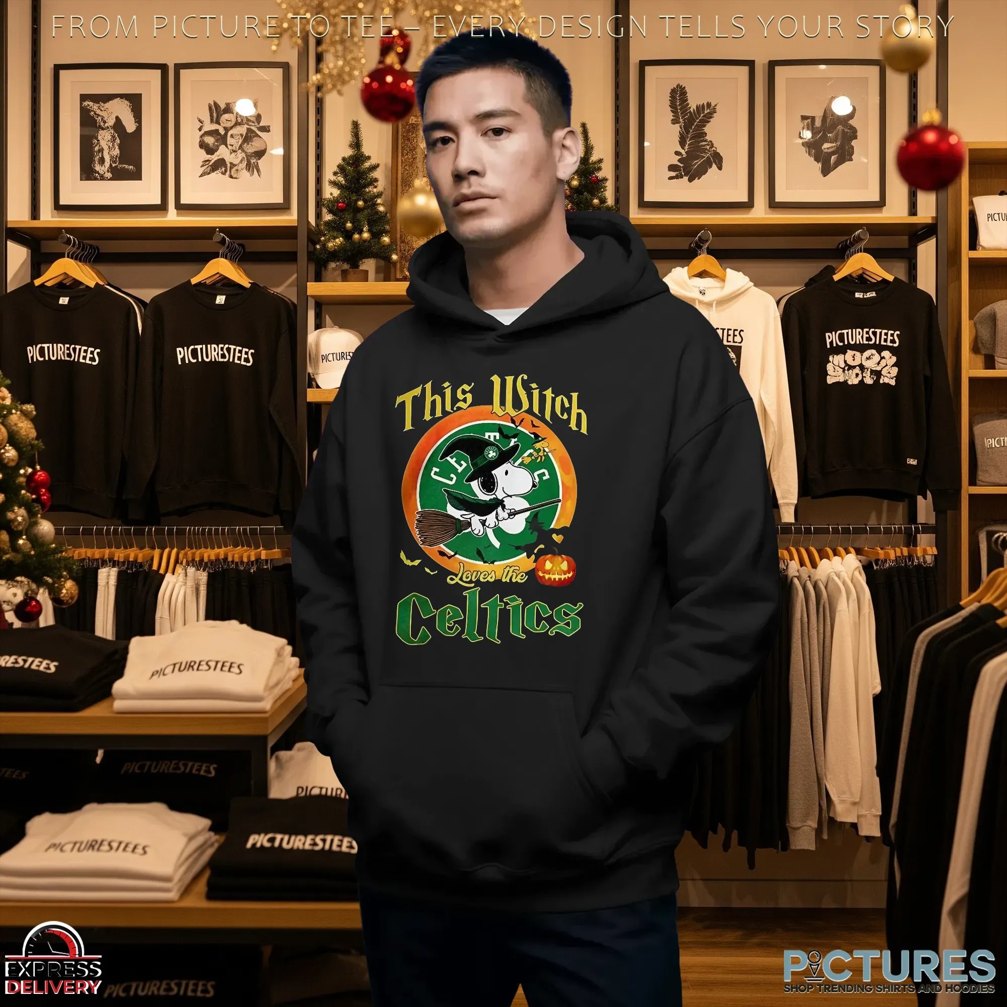 Snoopy This Witch Loves The Boston Celtics Halloween The Peanuts Mashup T Shirt