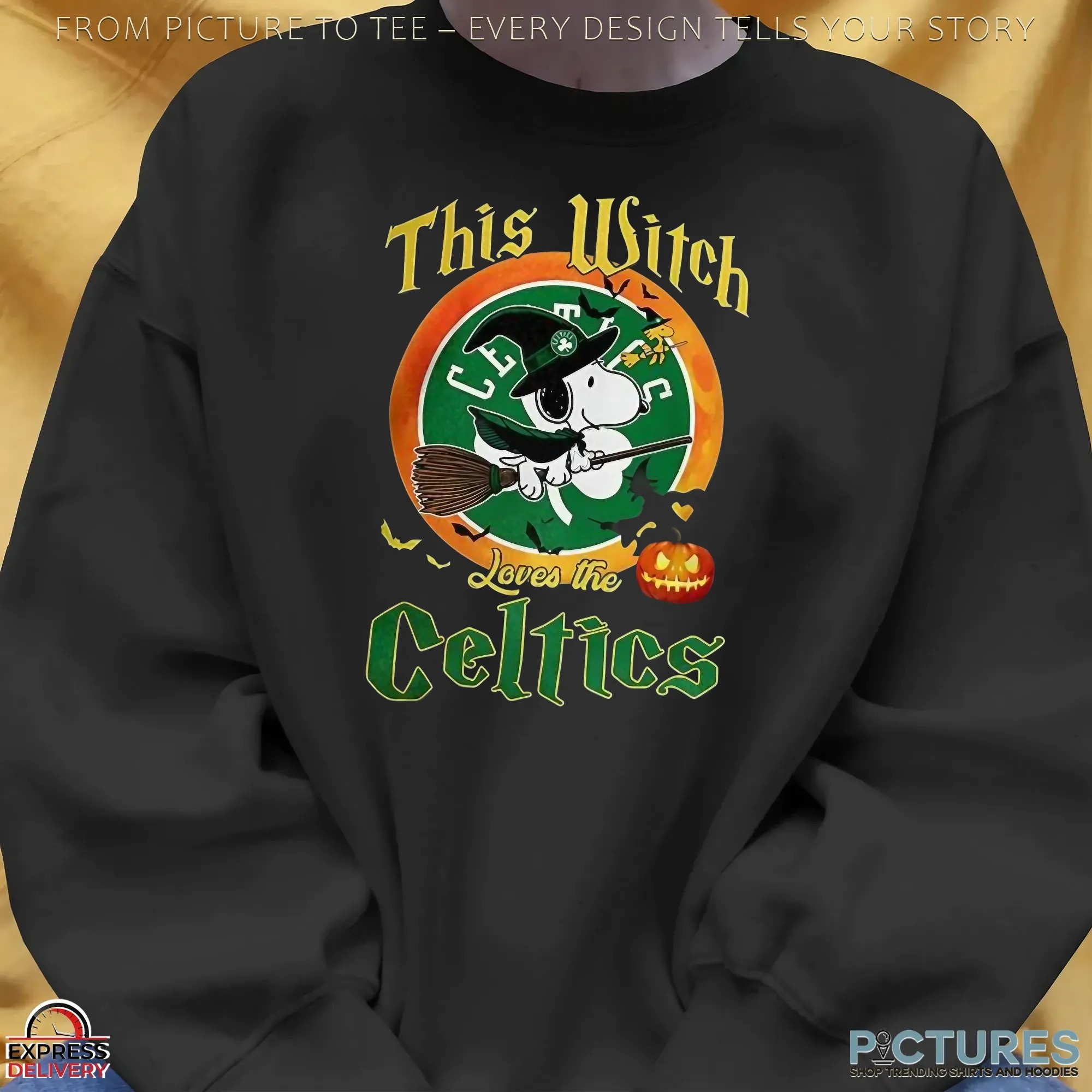 Snoopy This Witch Loves The Boston Celtics Halloween The Peanuts Mashup T Shirt