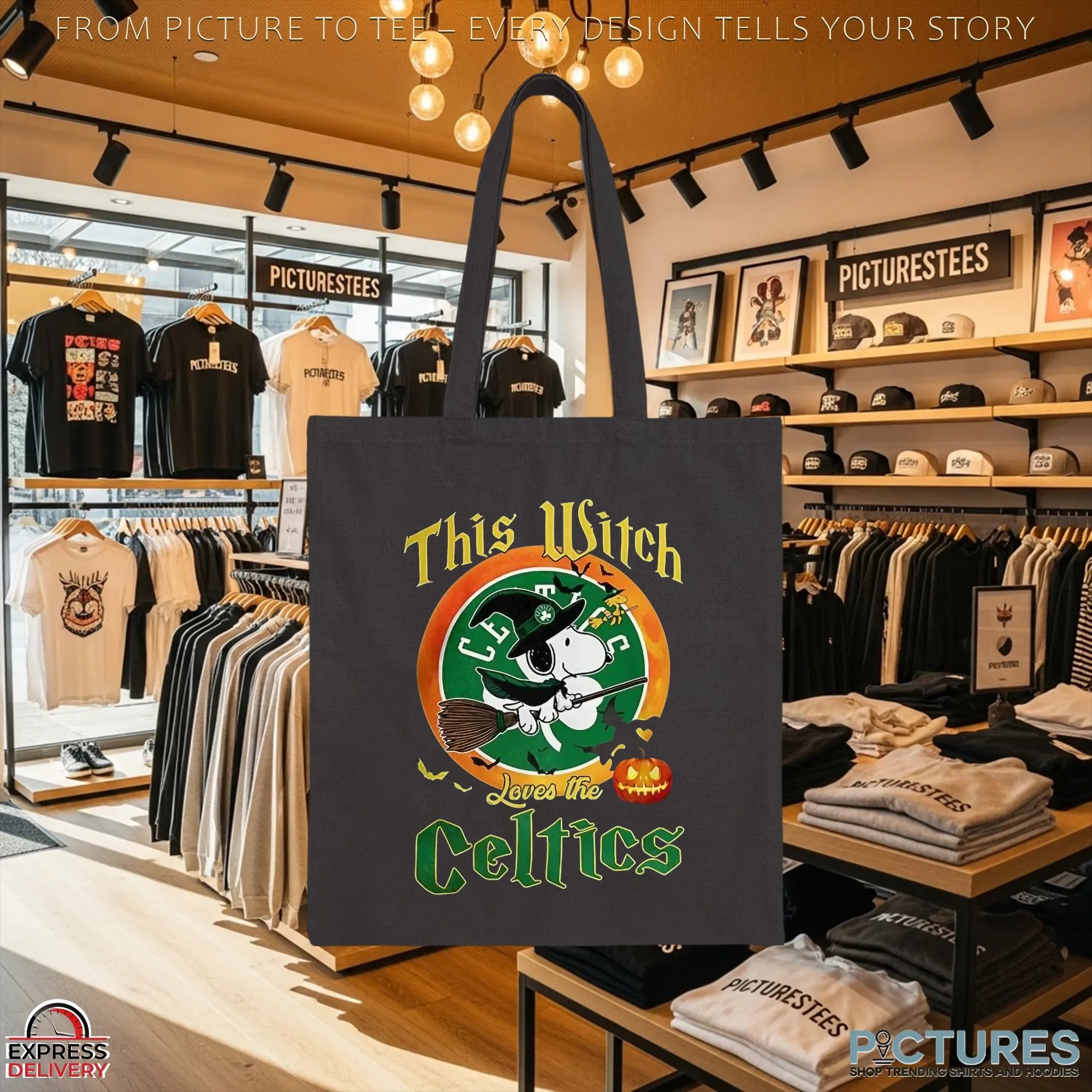 Snoopy This Witch Loves The Boston Celtics Halloween The Peanuts Mashup T Shirt