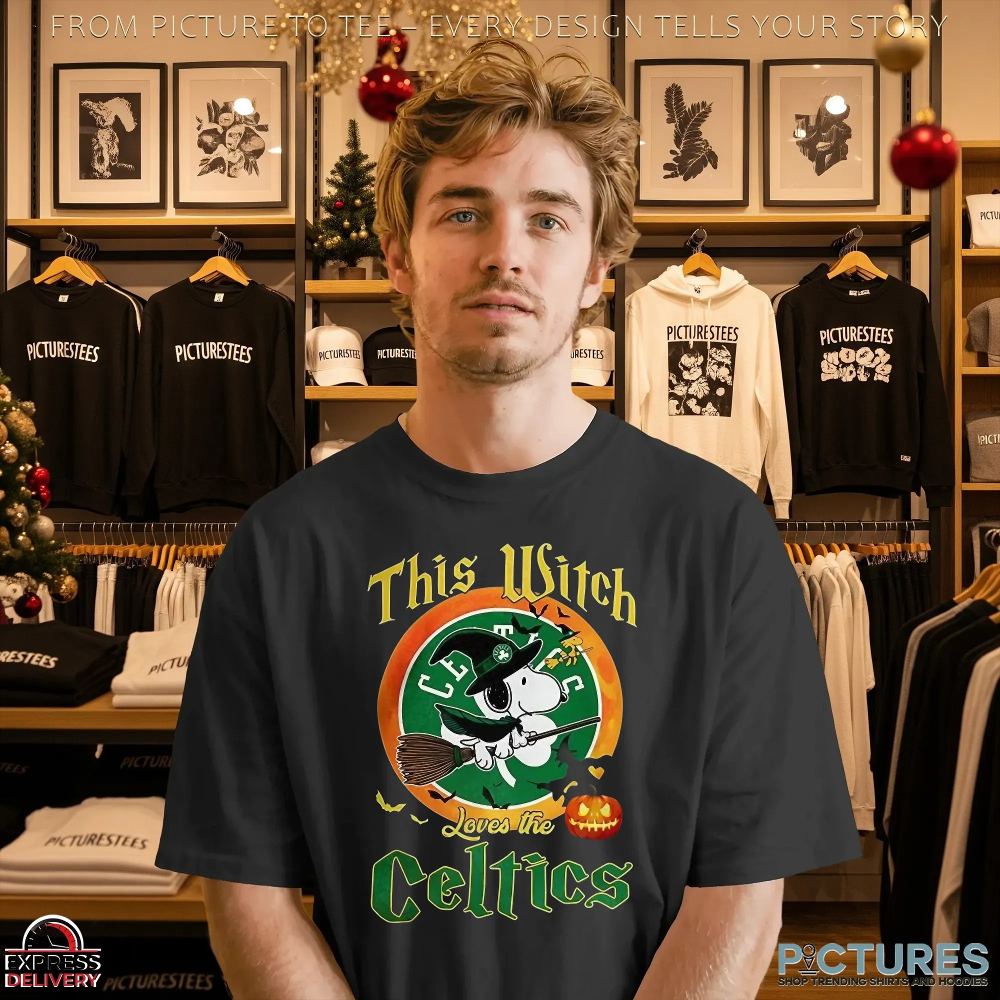 Snoopy This Witch Loves The Boston Celtics Halloween The Peanuts Mashup T Shirt