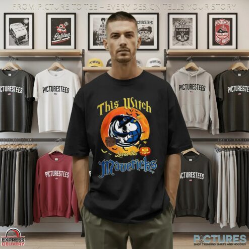 Snoopy This Witch Loves The Dallas Mavericks Halloween The Peanuts Mashup T Shirt