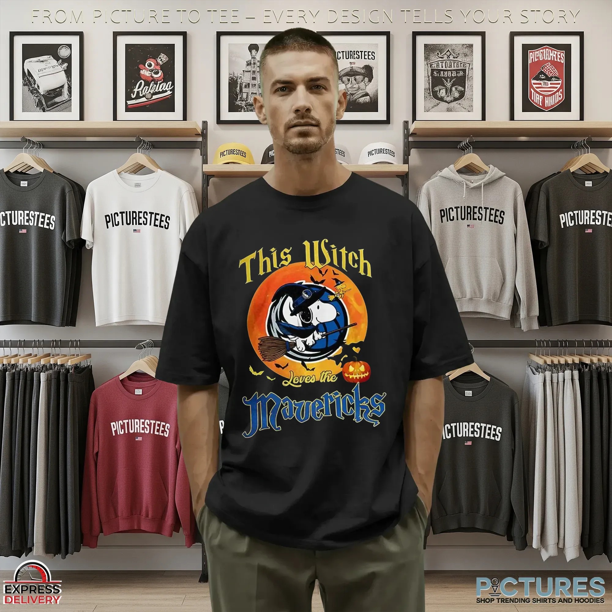 Snoopy This Witch Loves The Dallas Mavericks Halloween The Peanuts Mashup T Shirt