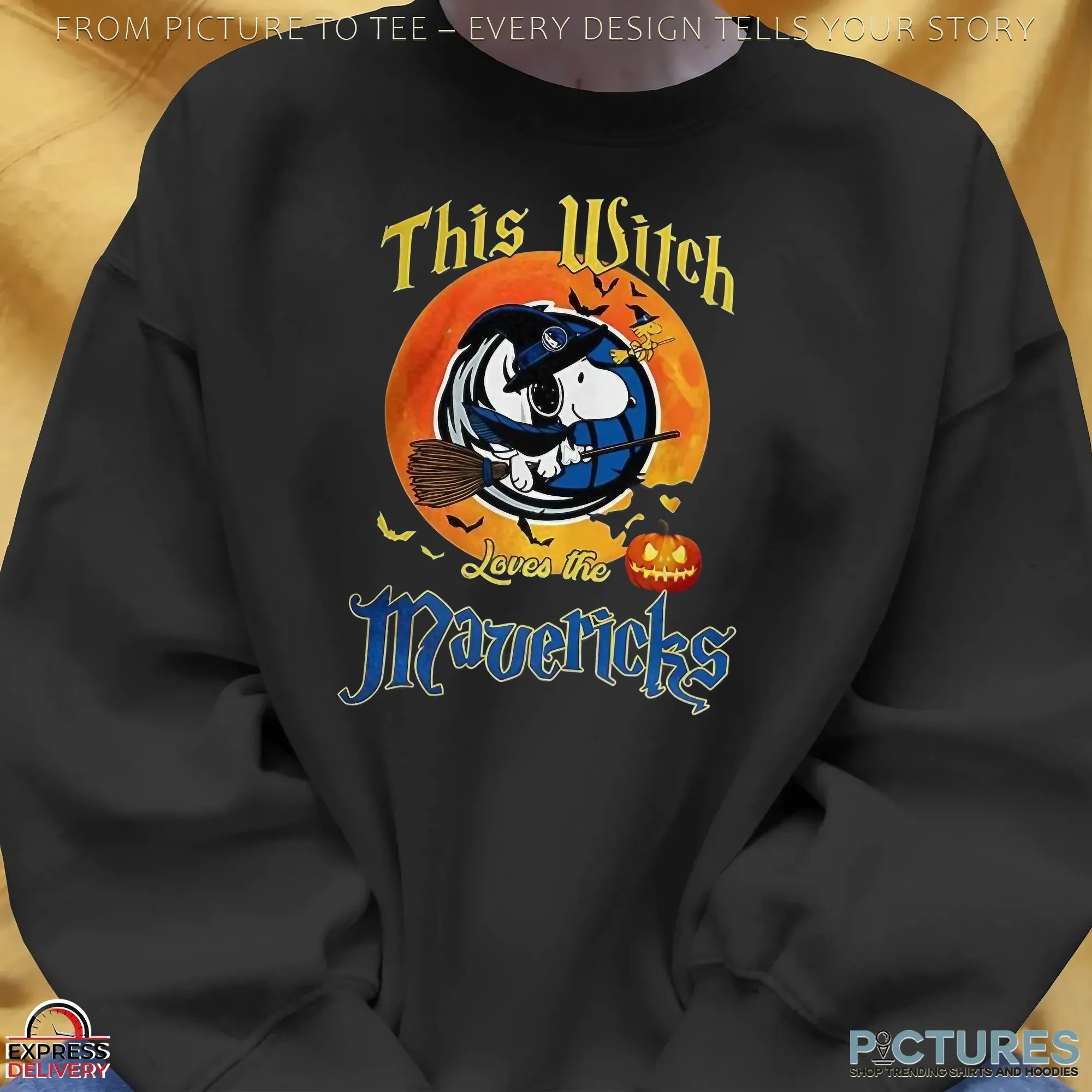 Snoopy This Witch Loves The Dallas Mavericks Halloween The Peanuts Mashup T Shirt